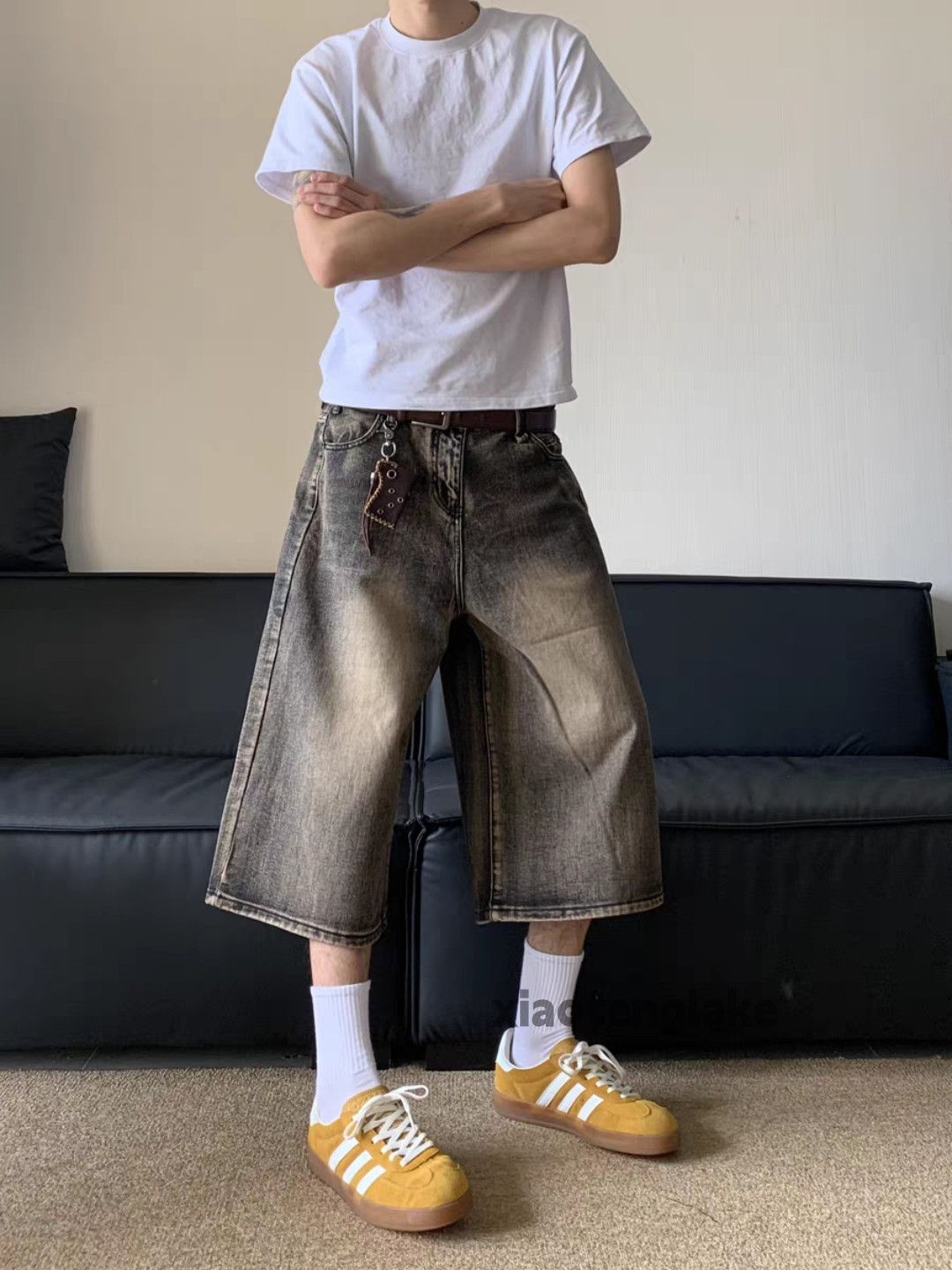 Jean Unisex utility loose baggy skate hiphop y2k shorts Size US 34 / EU 50 - 6 Thumbnail