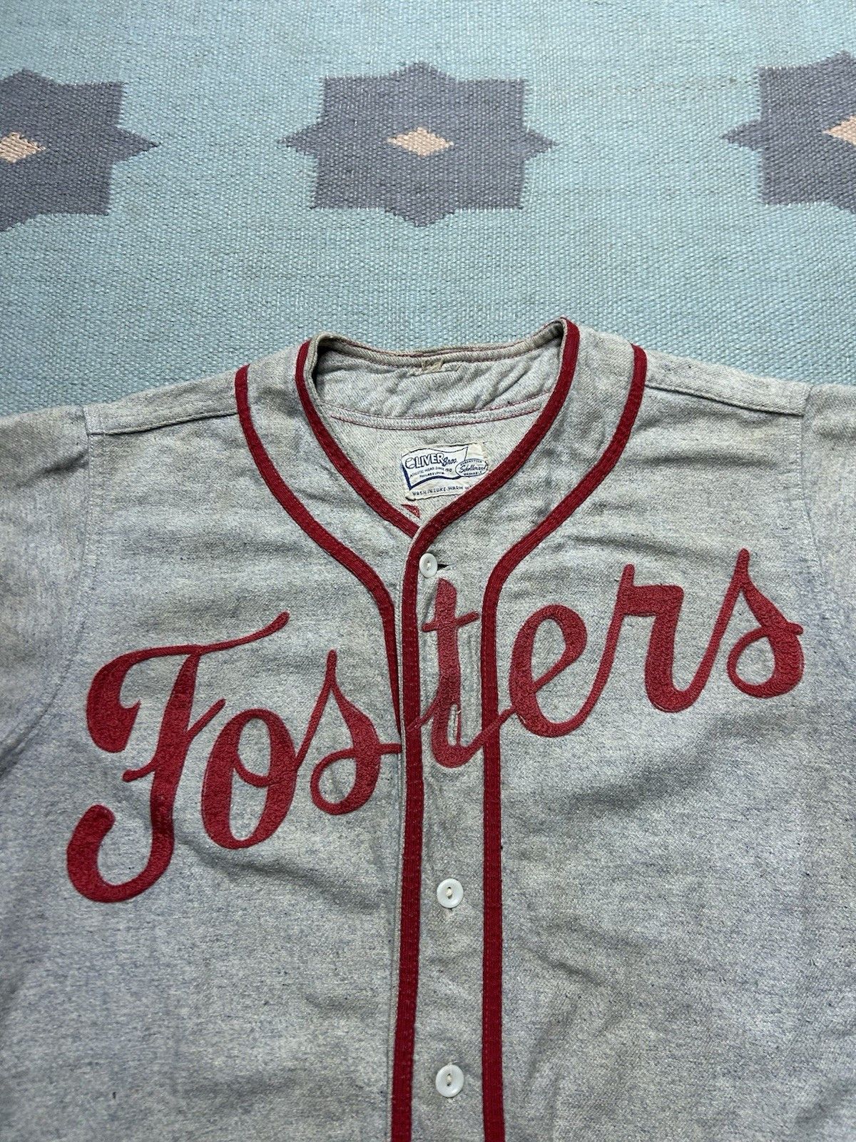 Vintage 1940 wool baseball uniform jersey grocery store chain stitch Size US L / EU 52-54 / 3 - 8 Thumbnail