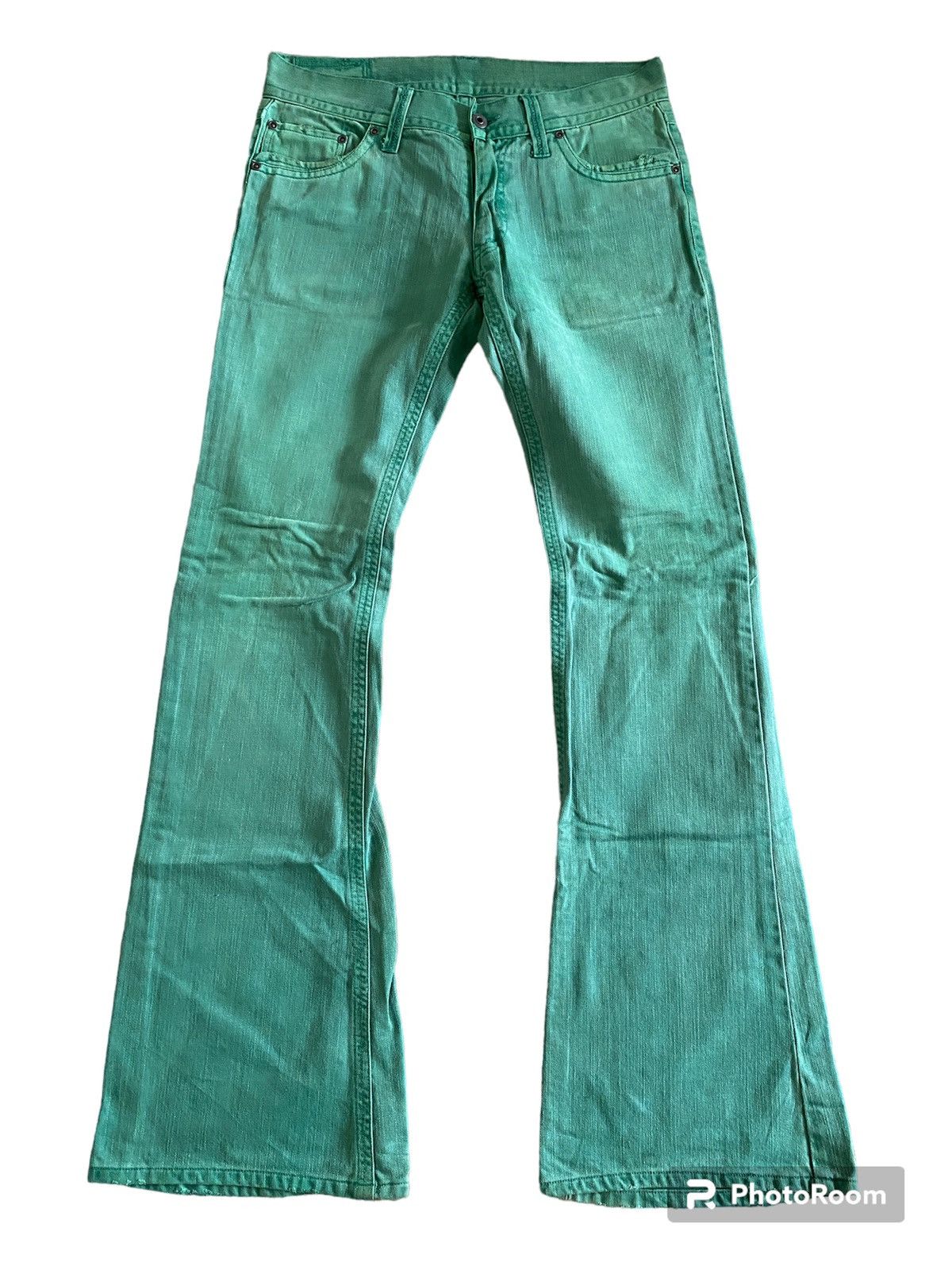 image of Difference Rupert Super Flare Denim in Green, Men's (Size 31)