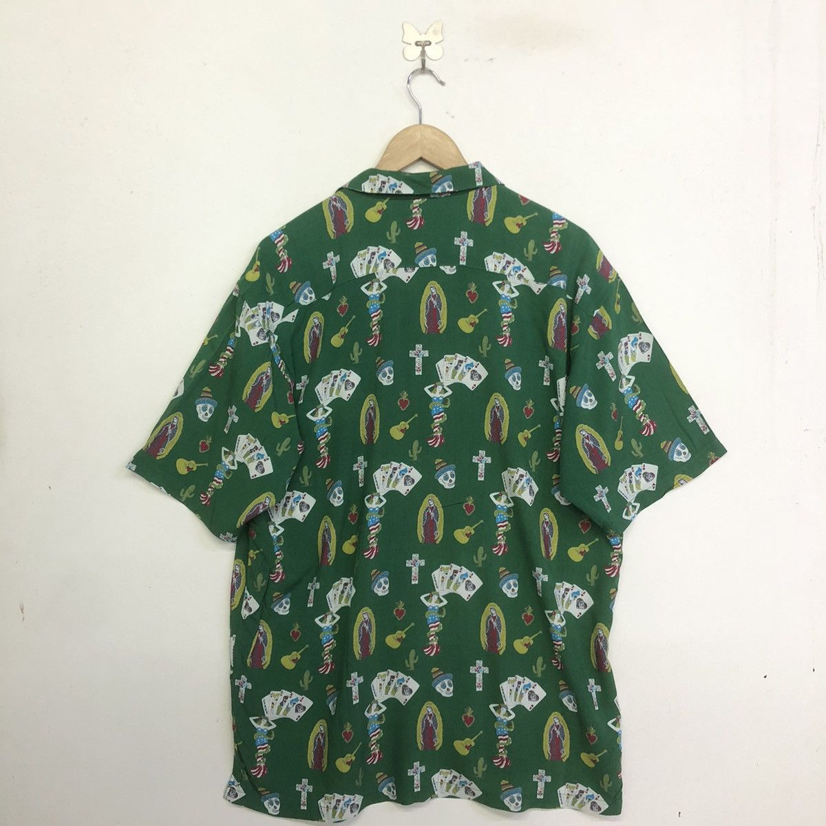 Japanese Brand CAVARIAA MEXICAN MOTIVE FULLPRINT OPEN COLLAR BUTTON SHIRT Size US L / EU 52-54 / 3 - 6 Thumbnail