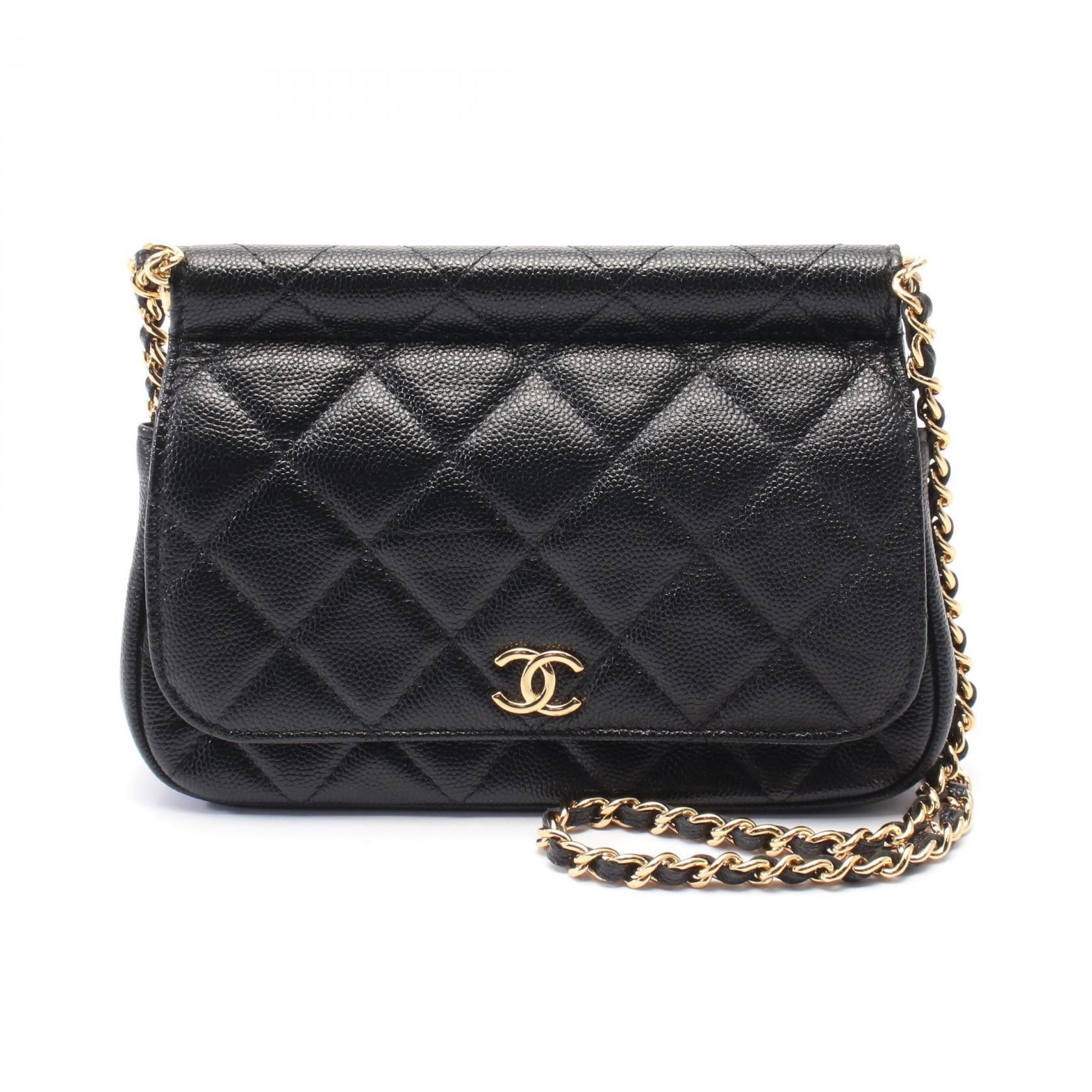 Chanel Chanel Grained Calfskin Matelasse Shoulder Bag Black Ptnglgl5 Leather Shoulder Bag, Women's