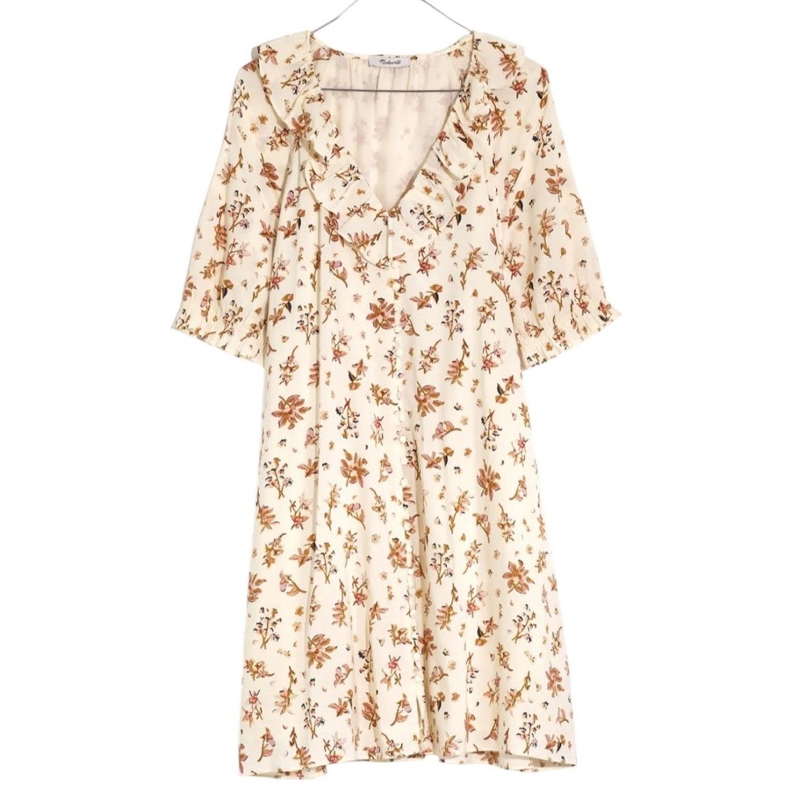 Madewell Madewell Ruffle Button Front Trapeze Dress Floral Reef Small Size S / US 4 / IT 40 - 4 Thumbnail