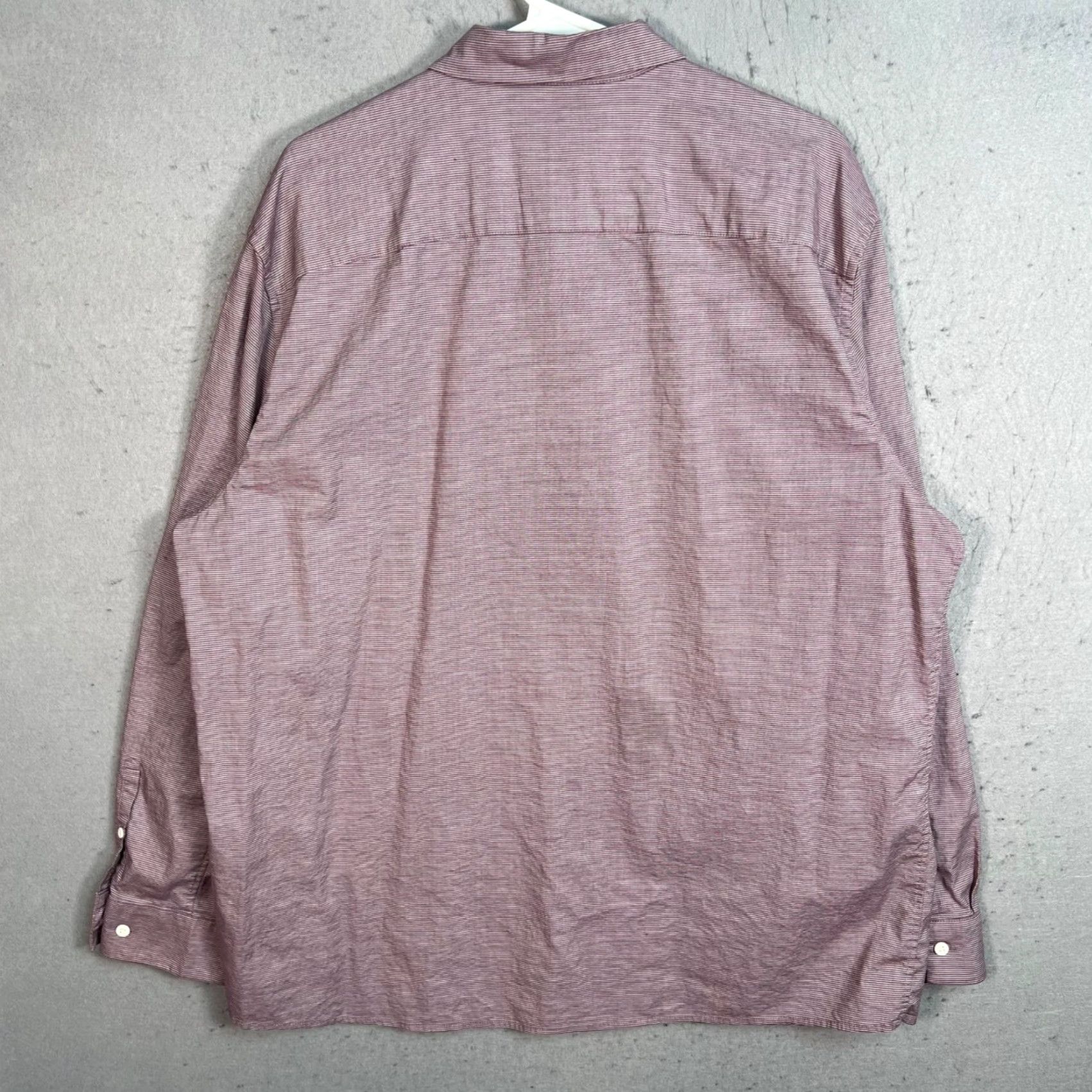 Vintage Artefact Shirt Men XL Red Striped Long Sleeve Button-Up Cotton Spandex Blend 8/10 Vintage/ Deco 90s style Mens Size US XL / EU 56 / 4 - 2 Thumbnail
