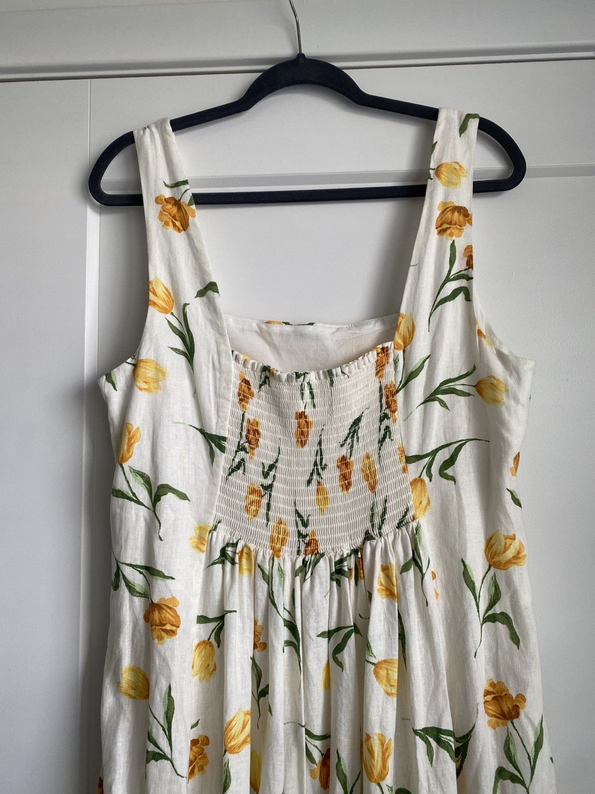 Joie JOIE SZ14 White/yellow Floral Linen blend Midi Dress-NWT Size XL / US 12-14 / IT 48-50 - 8 Thumbnail