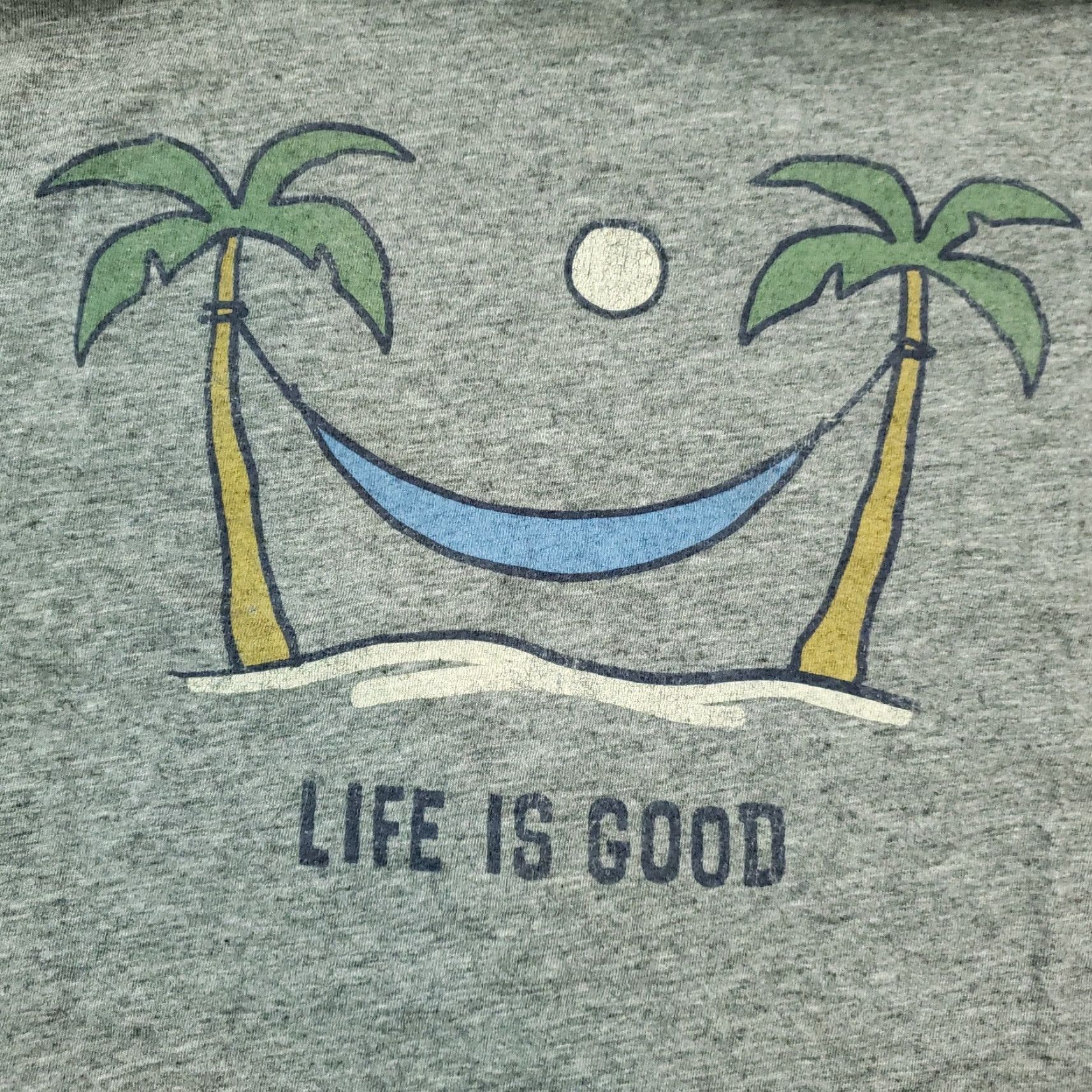 Life is Good Life Is Good Mens Large Gray Palm Tree Short Sleeve Crew Neck Tee Size US L / EU 52-54 / 3 - 6 Thumbnail