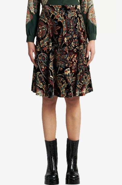 Etro ETRO flower printed A-line velvet skirt. Size 48 Size 34" / US 12 / IT 48 - 2 Thumbnail