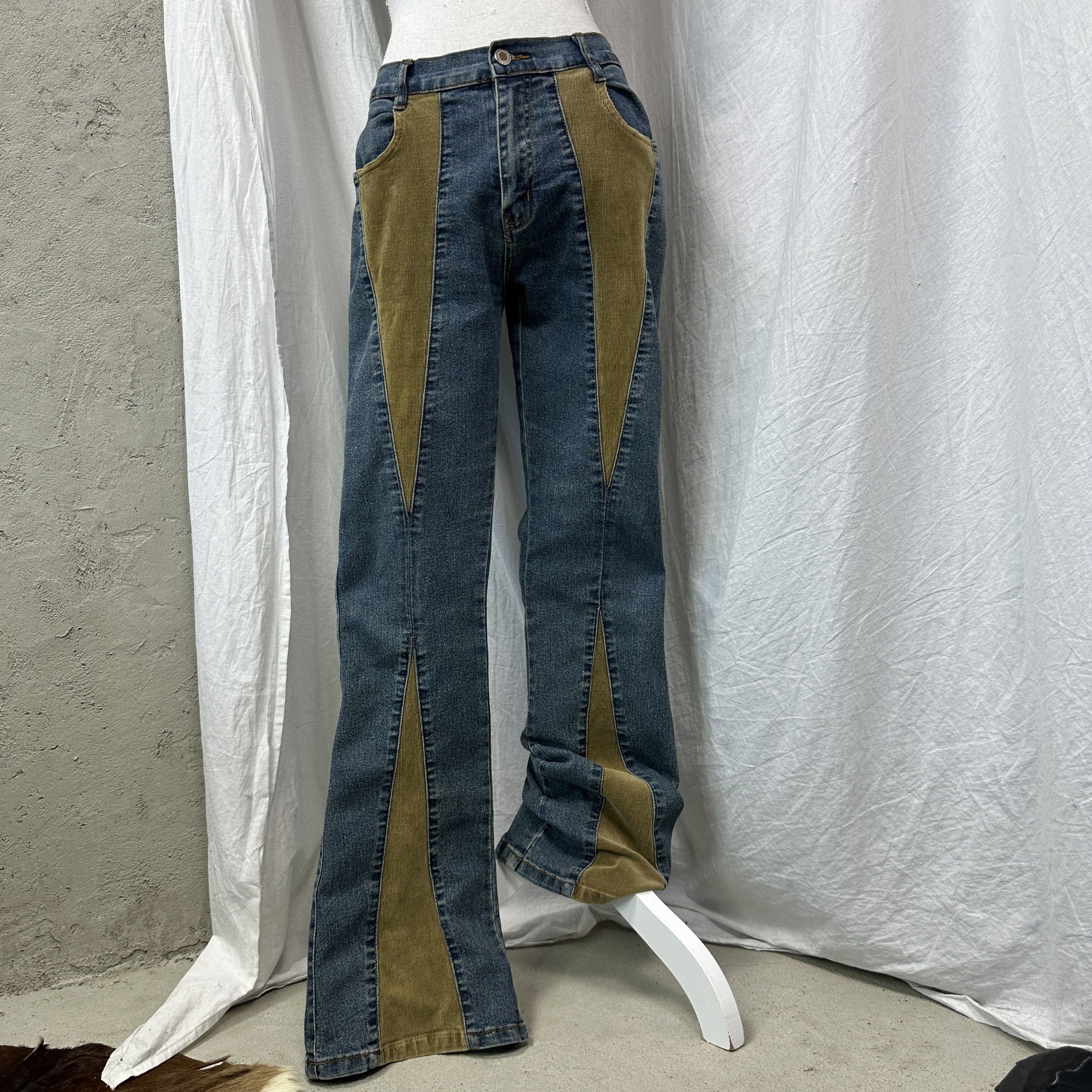 Vintage Vintage Denim Avant Garde Streetwear Flared Jeans Y2K Size 27" / US 4 / IT 40 - 2 Thumbnail