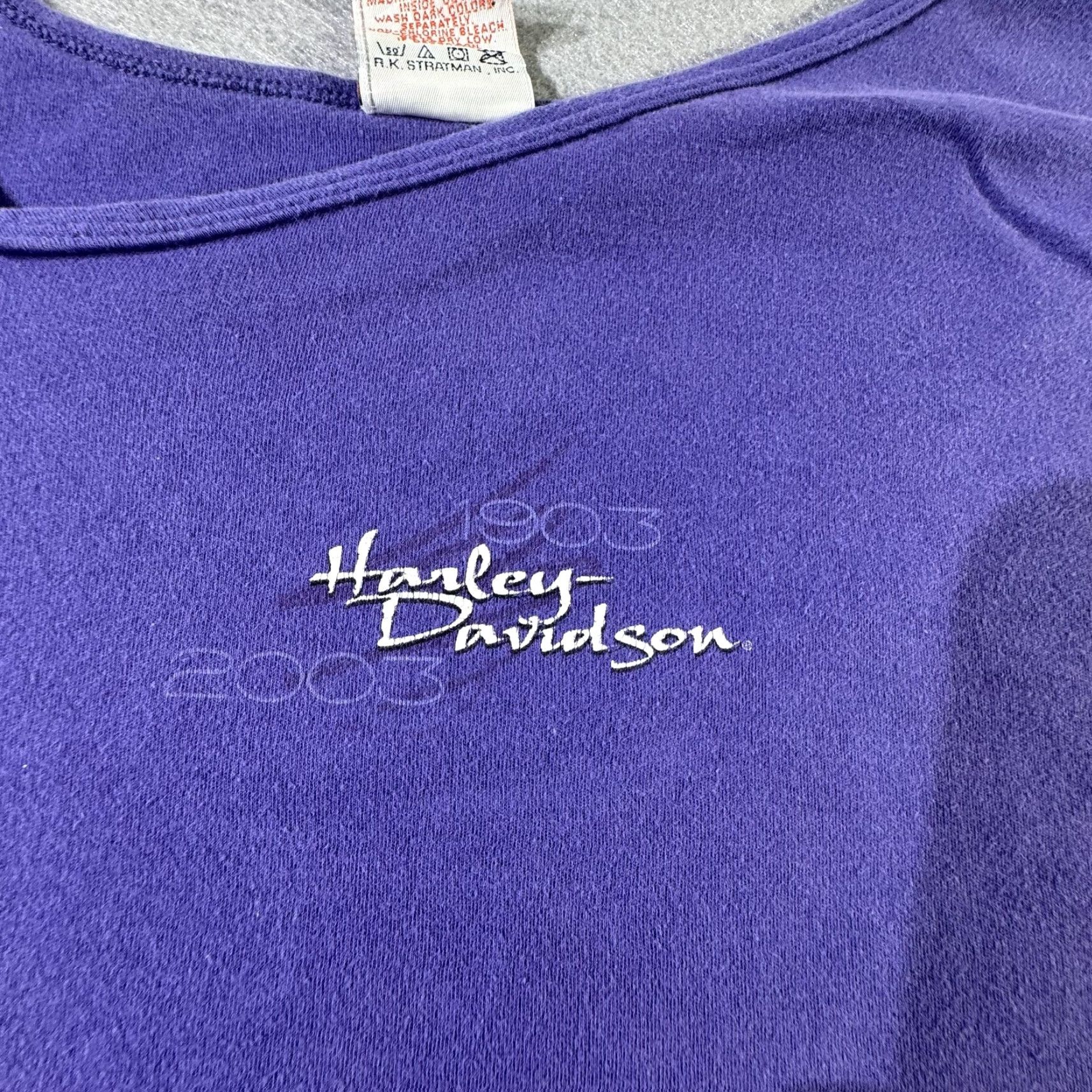 Harley Davidson VINTAGE Harley-Davidson Shirt Womens XL Purple 100th Anniversary 2003 Galesburg IL T-Shirt Size XL / US 12-14 / IT 48-50 - 2 Thumbnail