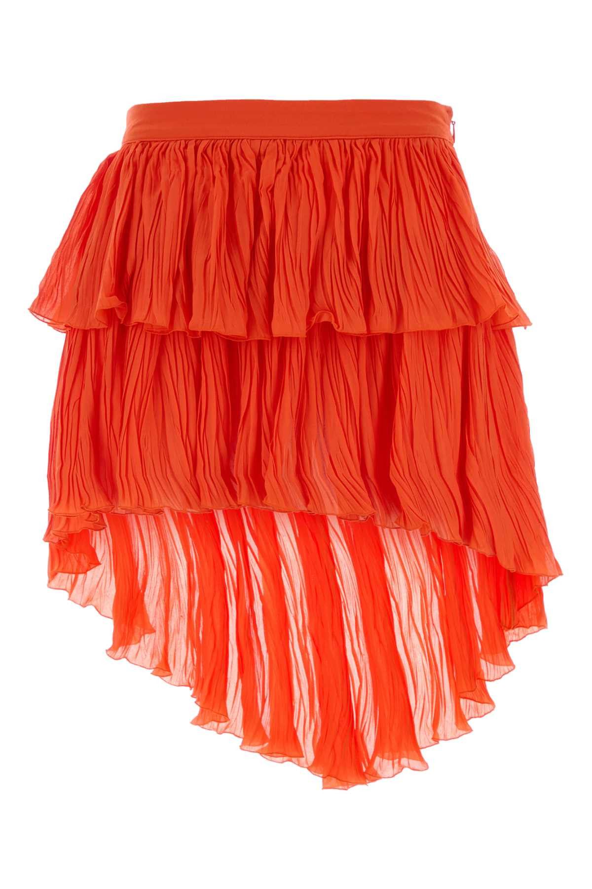 Blumarine Coral Crepe Mini Skirt Size 26" / US 2 / IT 38 - 1 Thumbnail