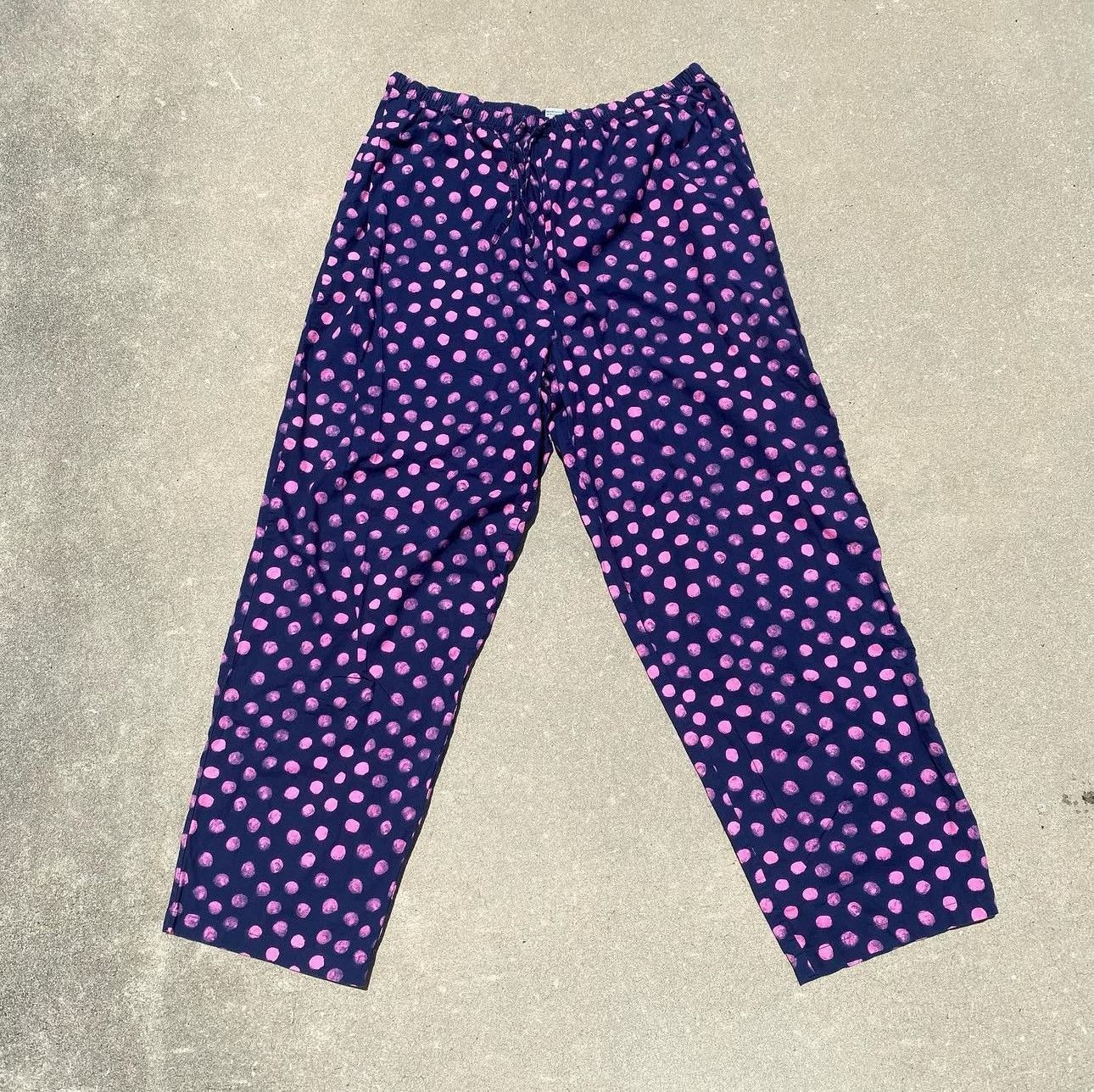 Other 100% Cotton Navy Blue with Pink Polka Dot Pajama Pants Size US 38 / EU 54 - 1 Thumbnail