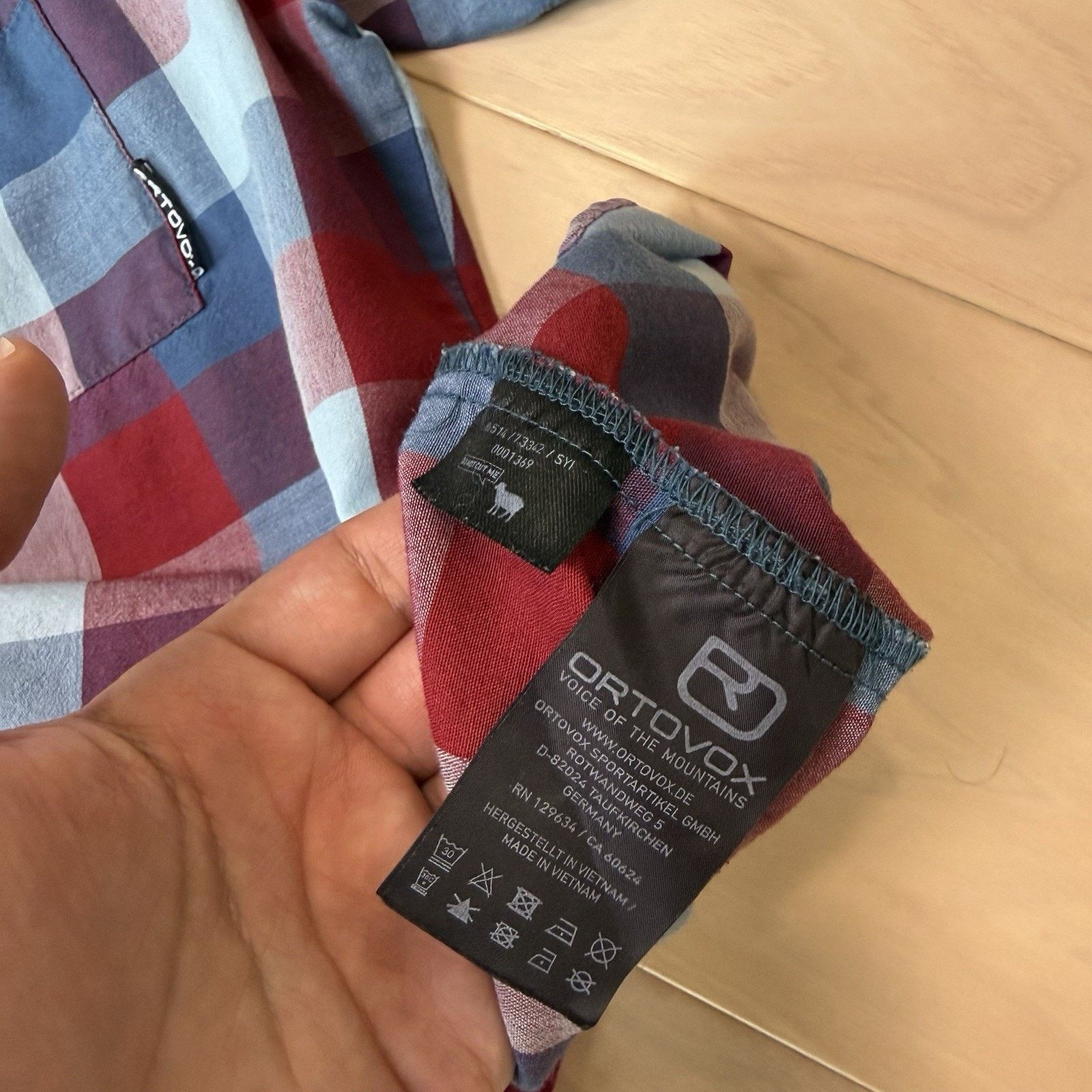 ORTOVOX Ortovox Short Sleeve Shirt M Multicolor Check Wool Blend Size US M / EU 48-50 / 2 - 8 Thumbnail