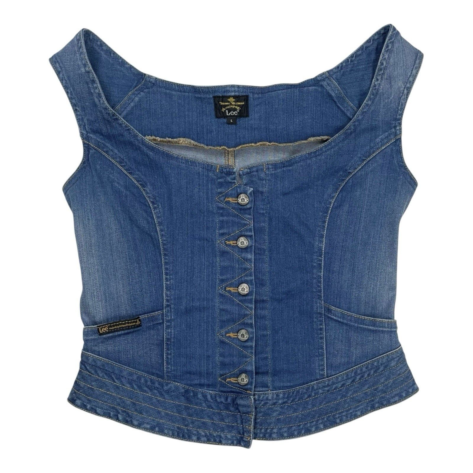 Vivienne Westwood Lee Denim Corset Pannier Blouse Bustier
