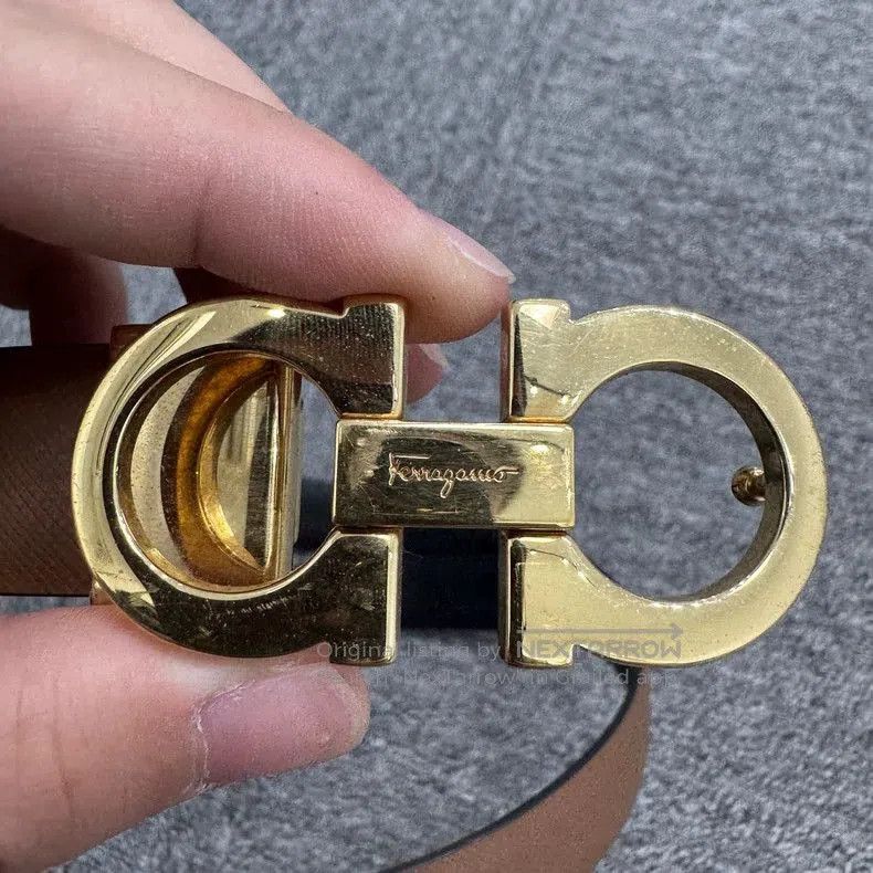 Vintage Ferragamo Buckle Leather Belt. Size ONE SIZE - 2 Thumbnail