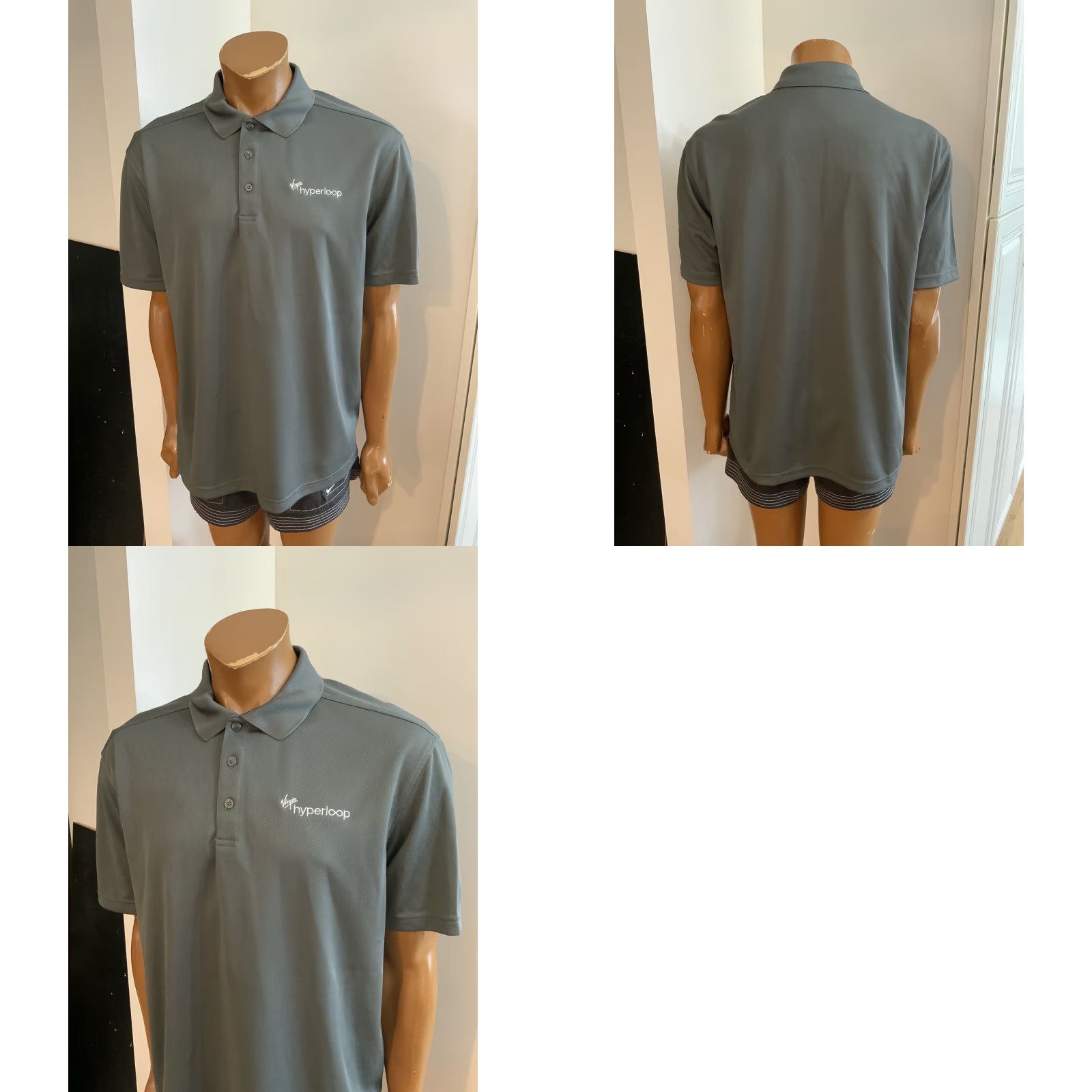 Vintage VIRGIN HYPERLOOP TRANSPORTATION TECHNOLOGY TRAIN EMPLOYEE POLO SHIRT Gray L Men Regular Size Polo Size US L / EU 52-54 / 3 - 8 Thumbnail