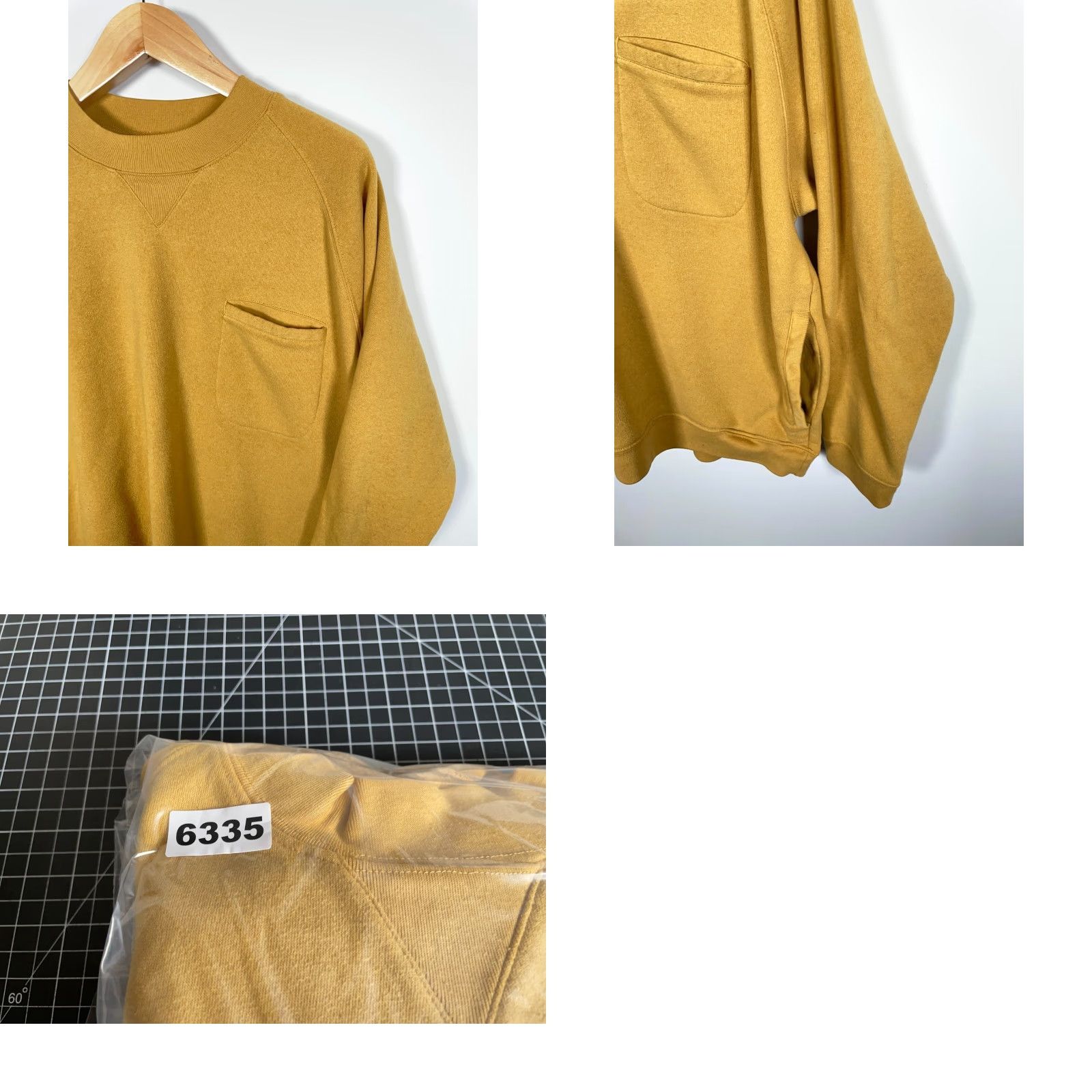 Vintage VINTAGE Sweatshirt Main Selling Point: Pocket Crewneck Raglan Sleeves 90s Brown Yellow XL Mens Pullover Lightweight 80s 90s Retro Pockets Mens Size US XL / EU 56 / 4 - 8 Thumbnail