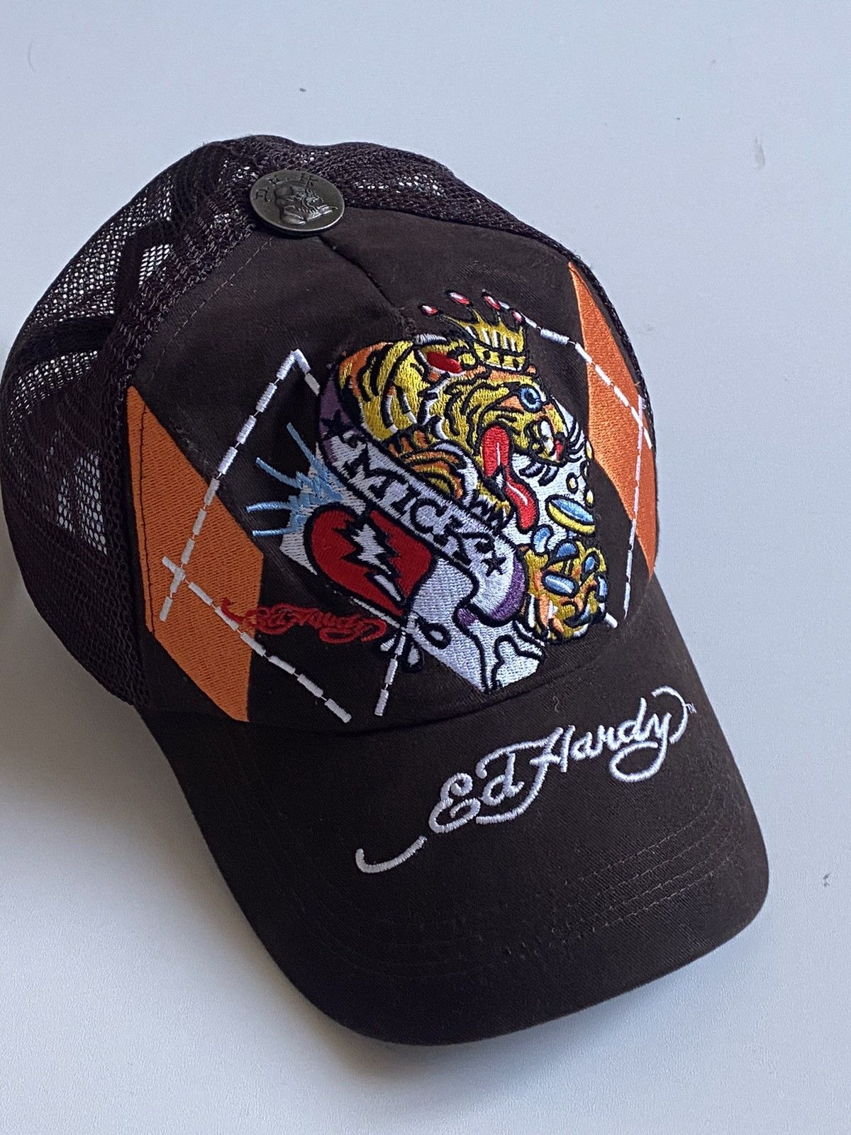 Ed Hardy Y2k Ed Hardy Japanese Streetwear Fashion Trucker Cap Size ONE SIZE - 2 Thumbnail