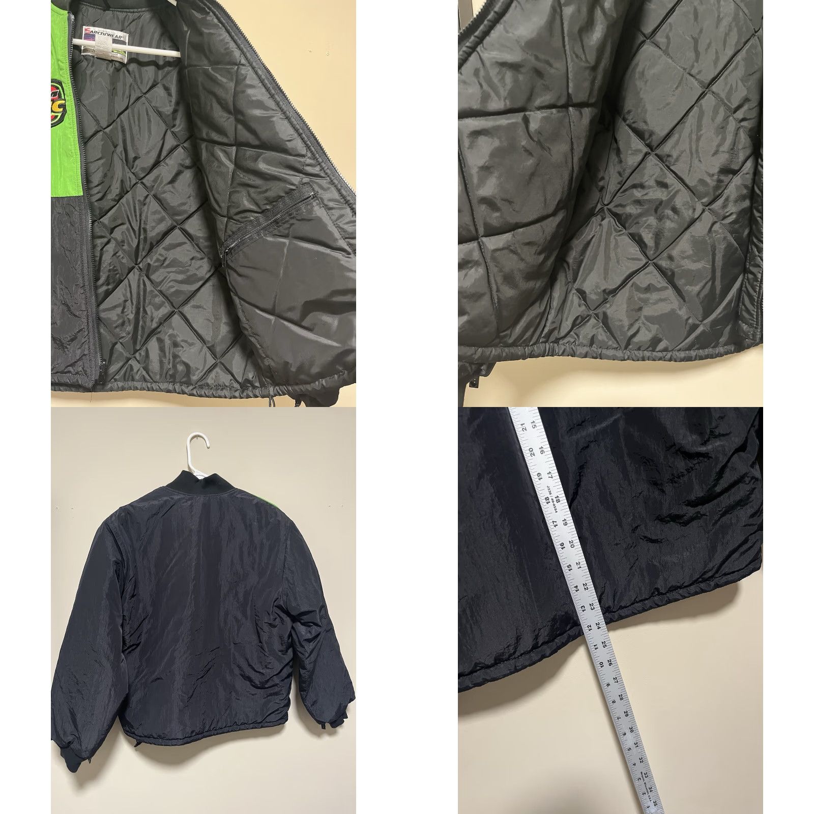 Vintage VINTAGE Arctic Cat Coat Womens M Black 90s USA Bomber Jacket Zip Full Zip Insulated Pockets Winter Fall Knit Nylon Silver Logo Embroidered Size M / US 6-8 / IT 42-44 - 8 Thumbnail