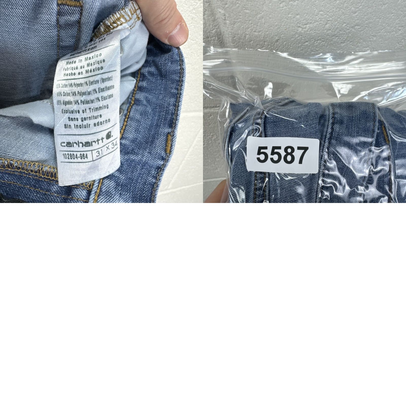 Carhartt Carhartt Jeans Men’s 31x34 Blue Denim Relaxed Fit Stretch Workwear 102804-964 Size US 31 - 10 Thumbnail