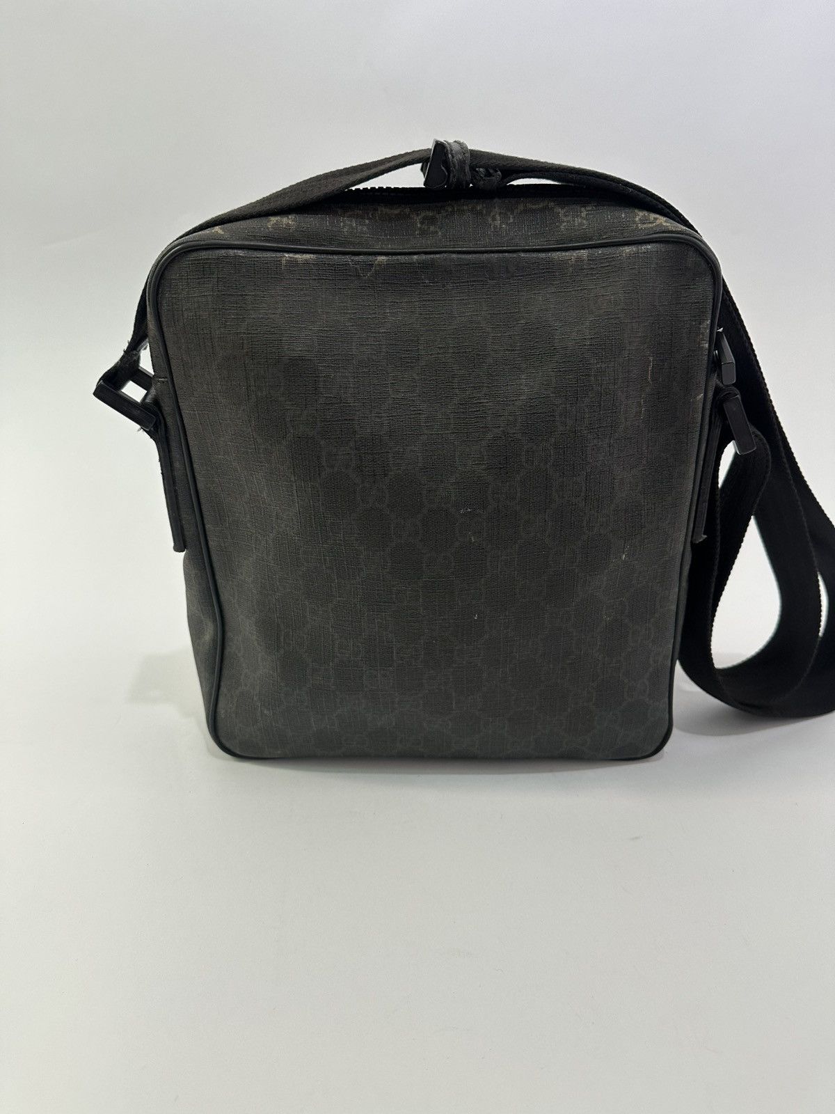 Gucci GUCCI GG Supreme Monogram Messenger Bag Black Grey Size ONE SIZE - 2 Thumbnail