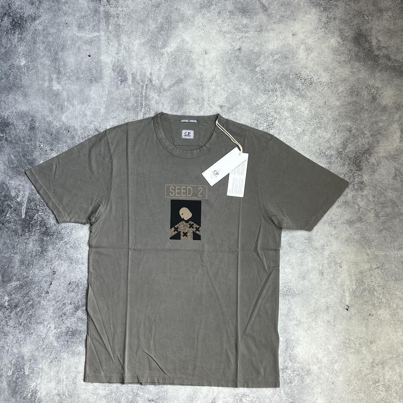 image of C P Company Cp Company Seed 2 Grey Graphic Tee, Men's (Size Large)