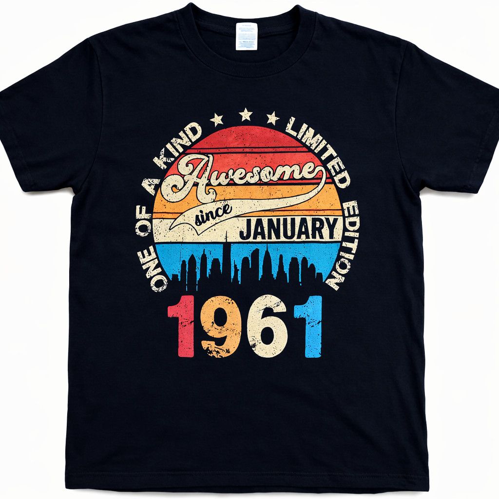 Other Legend Since 1961 Retro Sunset T-Shirt – Vintage City Tee Size US XL / EU 56 / 4 - 5 Thumbnail
