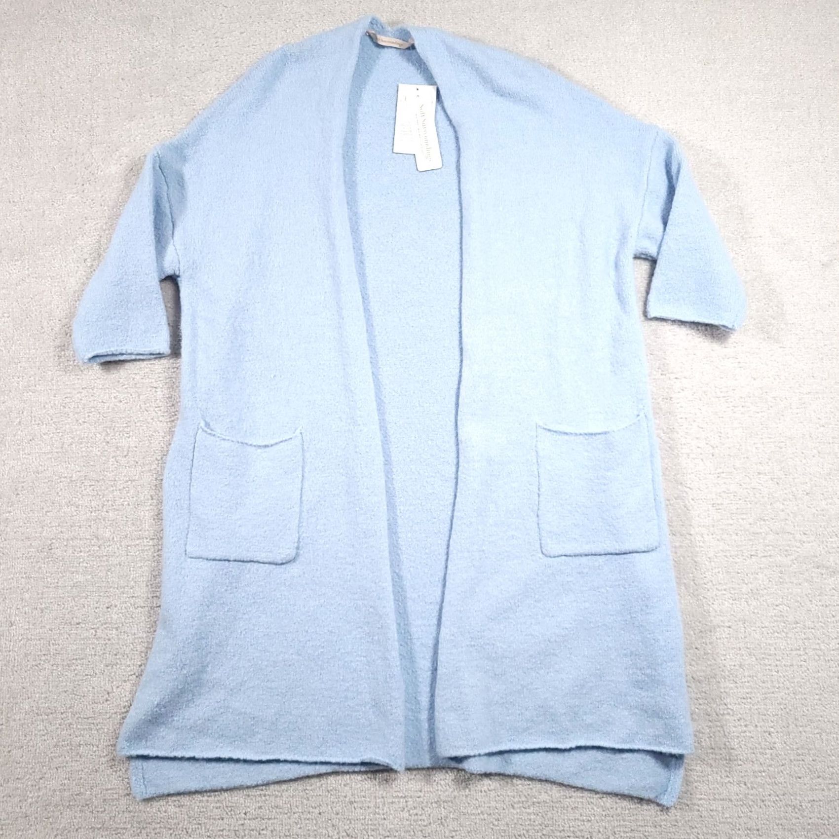 Soft Surroundings Soft Surroundings Knit Lightweight Long Duster Cardigan Sweater Women's S/M Blue Size M / US 6-8 / IT 42-44 - 2 Thumbnail