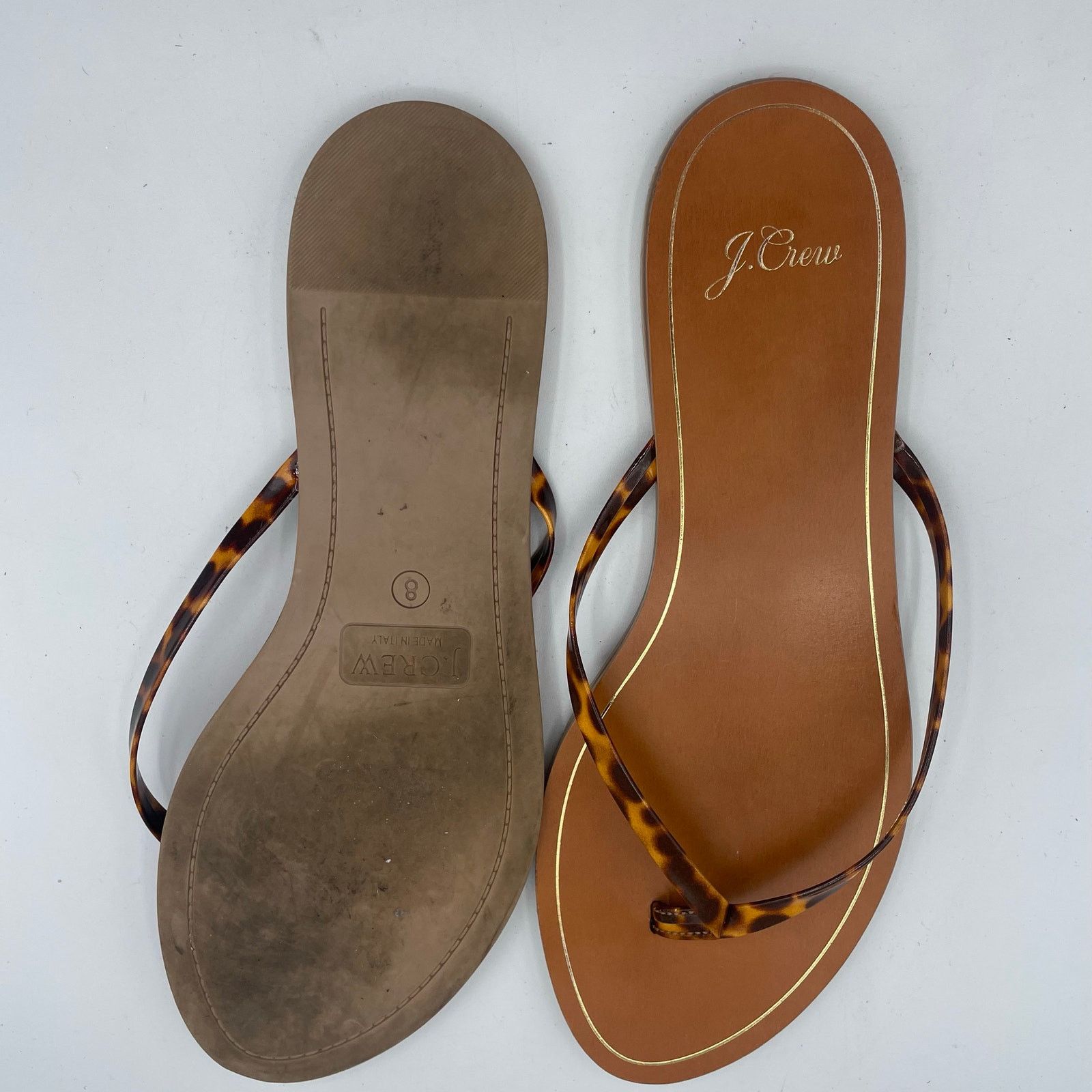 J.Crew J Crew Thong Sandals Leopard Italy Leather Flip Flops 8 Size US 8 / IT 38 - 7 Thumbnail