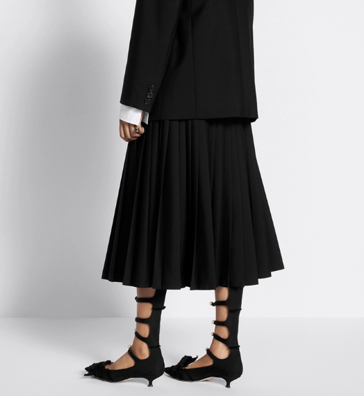 Dior o1w1db11225 421J04 Flared Mid-Length Skirt in Black Size 30" / US 8 / IT 44 - 6 Thumbnail