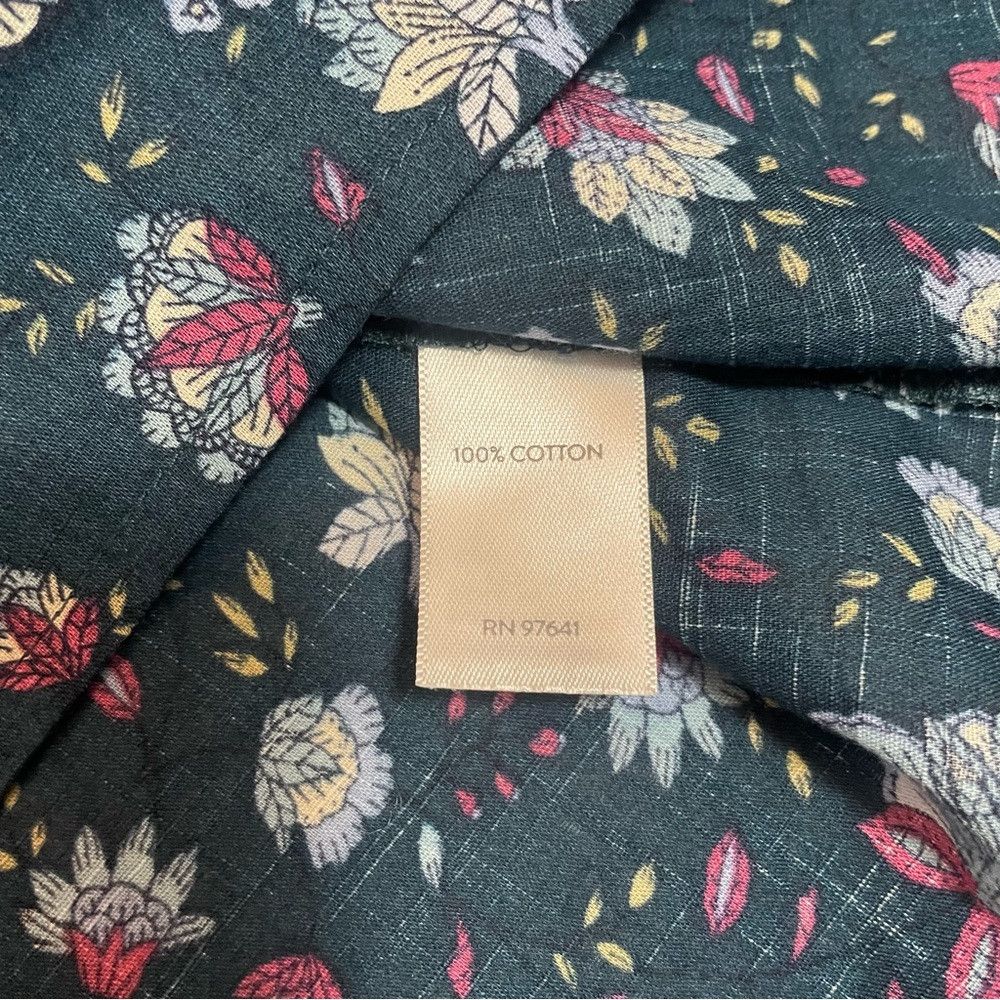 J. Jill New J. Jill Pintucked Floral Cotton Peacock Folkloric Vine Size S / US 4 / IT 40 - 8 Thumbnail