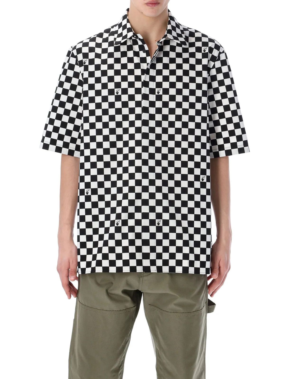 Off-White o1y0325 Checked Shirt in White/Black Size US M / EU 48-50 / 2 - 1 Thumbnail