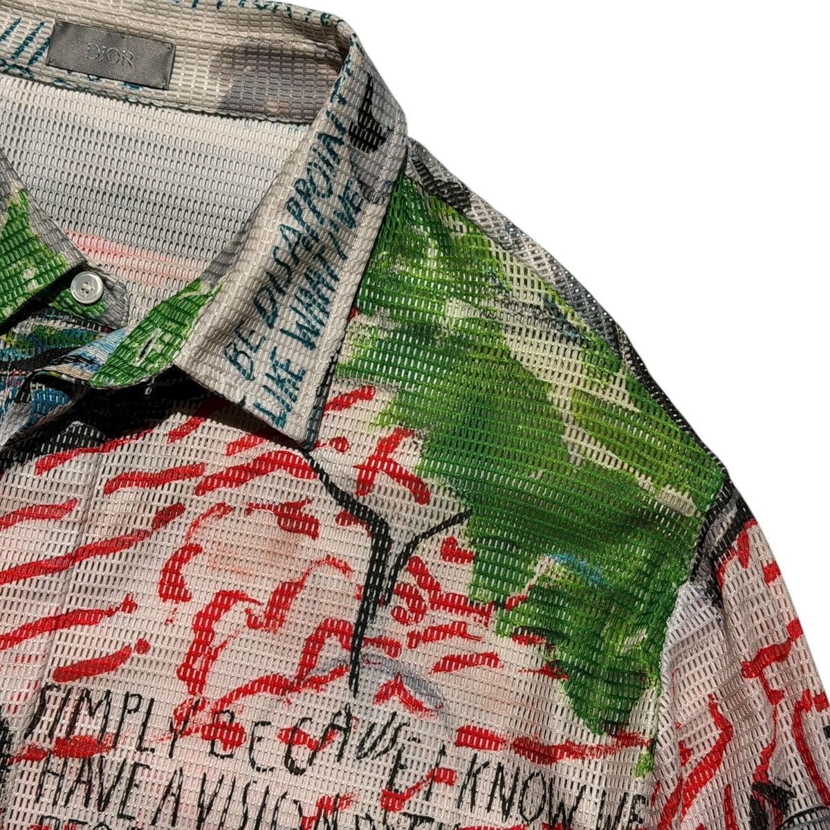 Dior Raymond Pettibon limited edition mesh button down Size US M / EU 48-50 / 2 - 2 Thumbnail