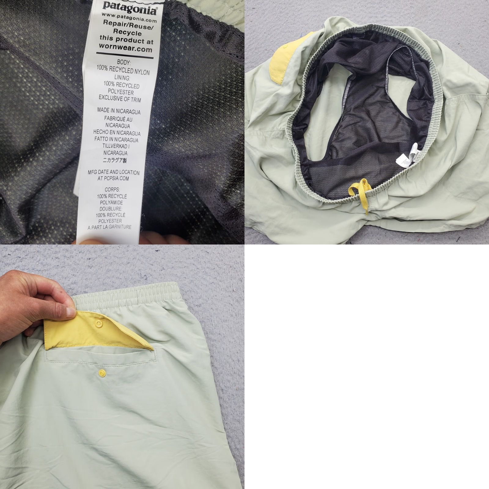 Patagonia Patagonia Mens Trunks Swimwear Bottom 2XL Green Elastic Lined Stretch Beach Size US 39 - 8 Thumbnail