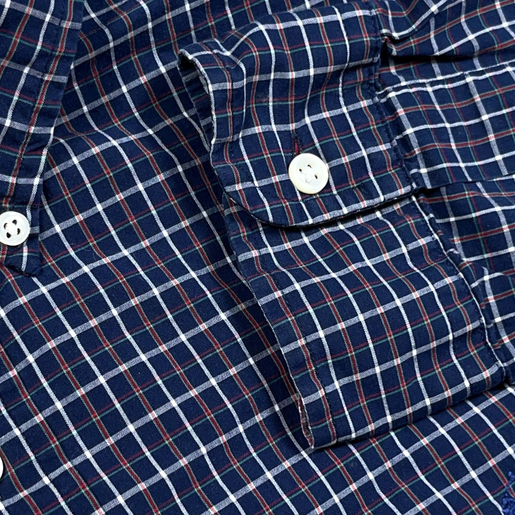 Ralph Lauren Ralph Lauren Shirt Men XL Navy Blue Plaid Button Up Blake Poplin Dress Adult Size 46R - 5 Thumbnail