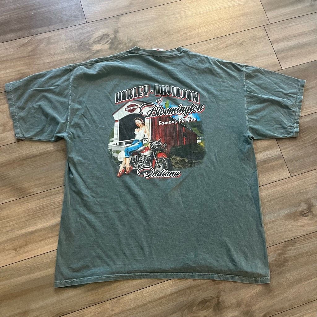 Harley Davidson Harley Davidson Motorcycle Green Casual Graphic Shirt Men 2X Size US XXL / EU 58 / 5 - 4 Thumbnail