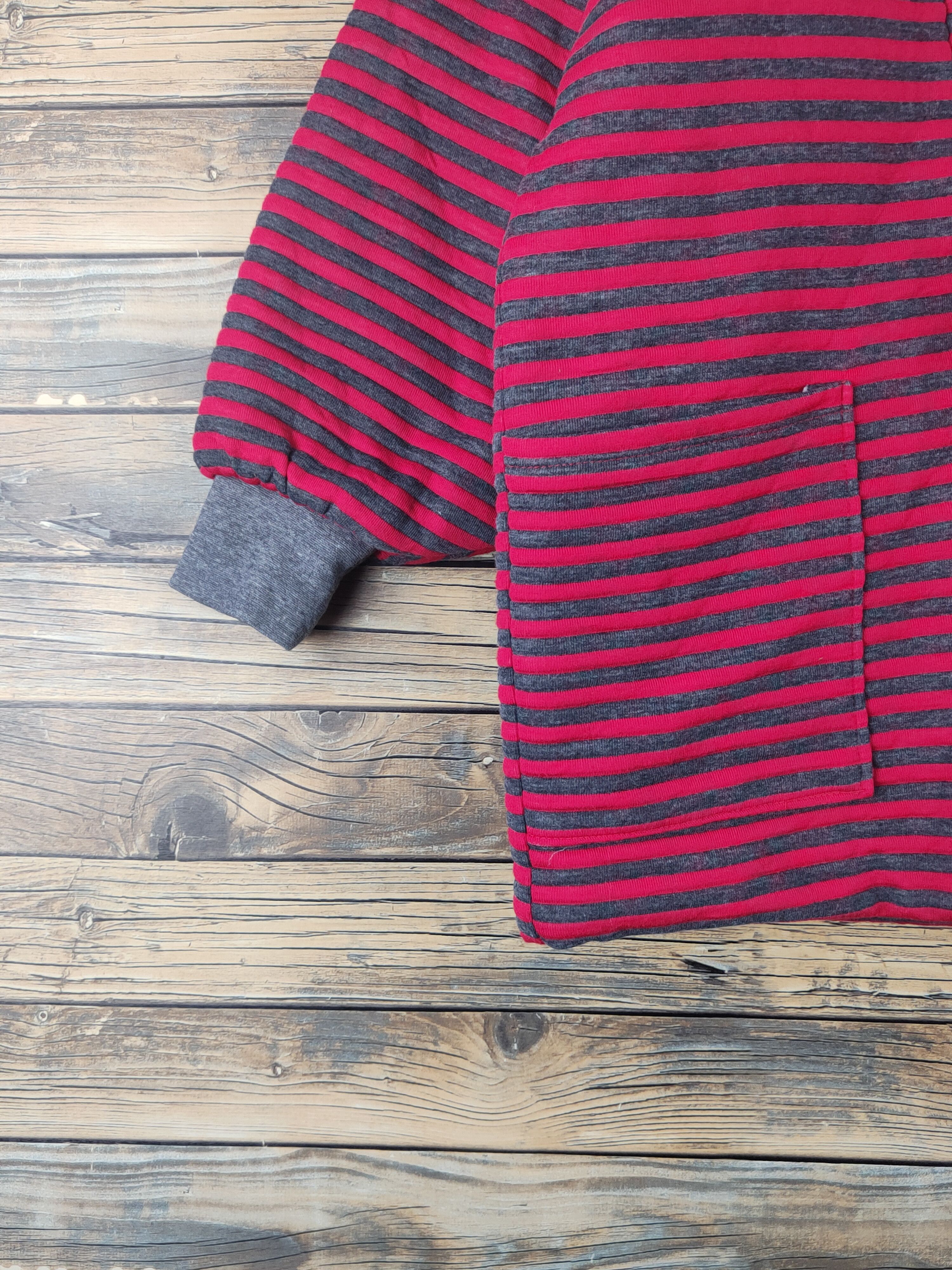 Vintage DL Dofe?? Red Gray Stripe Sweaters Kimono vintage #1675 Size US M / EU 48-50 / 2 - 4 Thumbnail