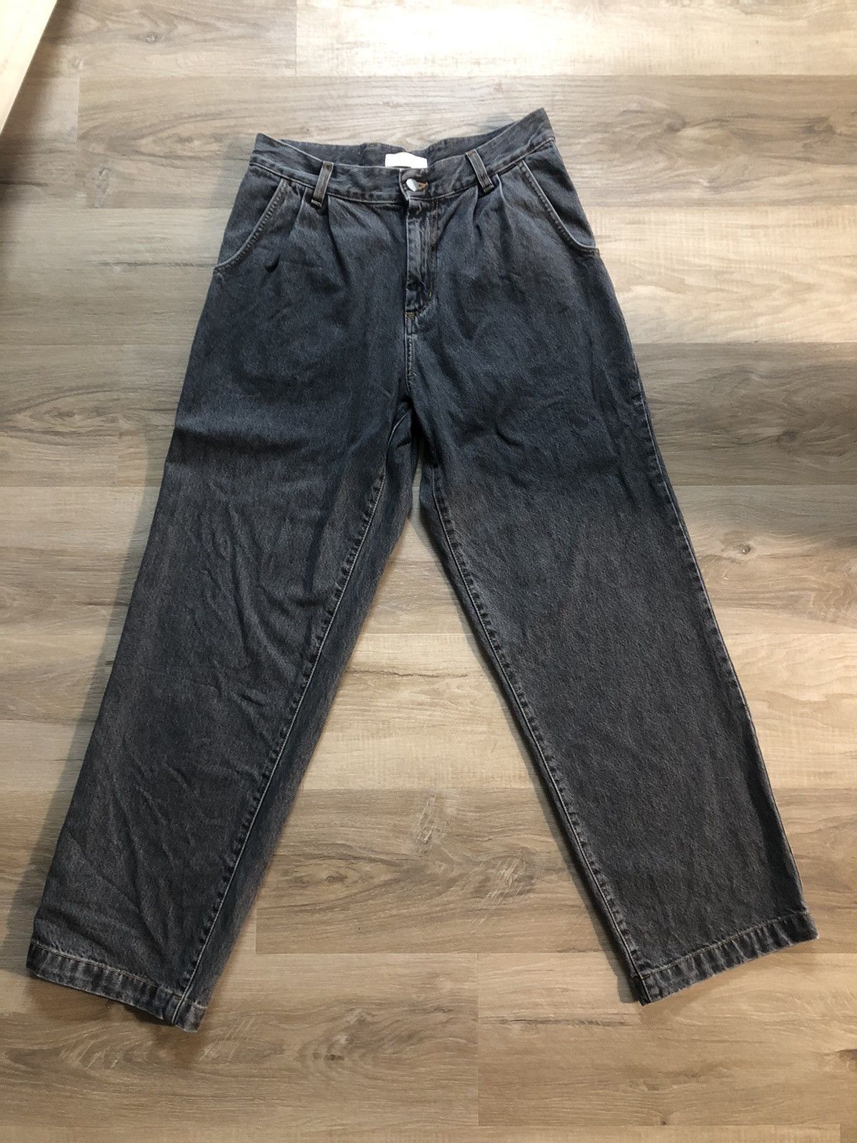 Mfpen グレー デニム ワイドパンツ mfpen Big Jeans グレー サイズ:S