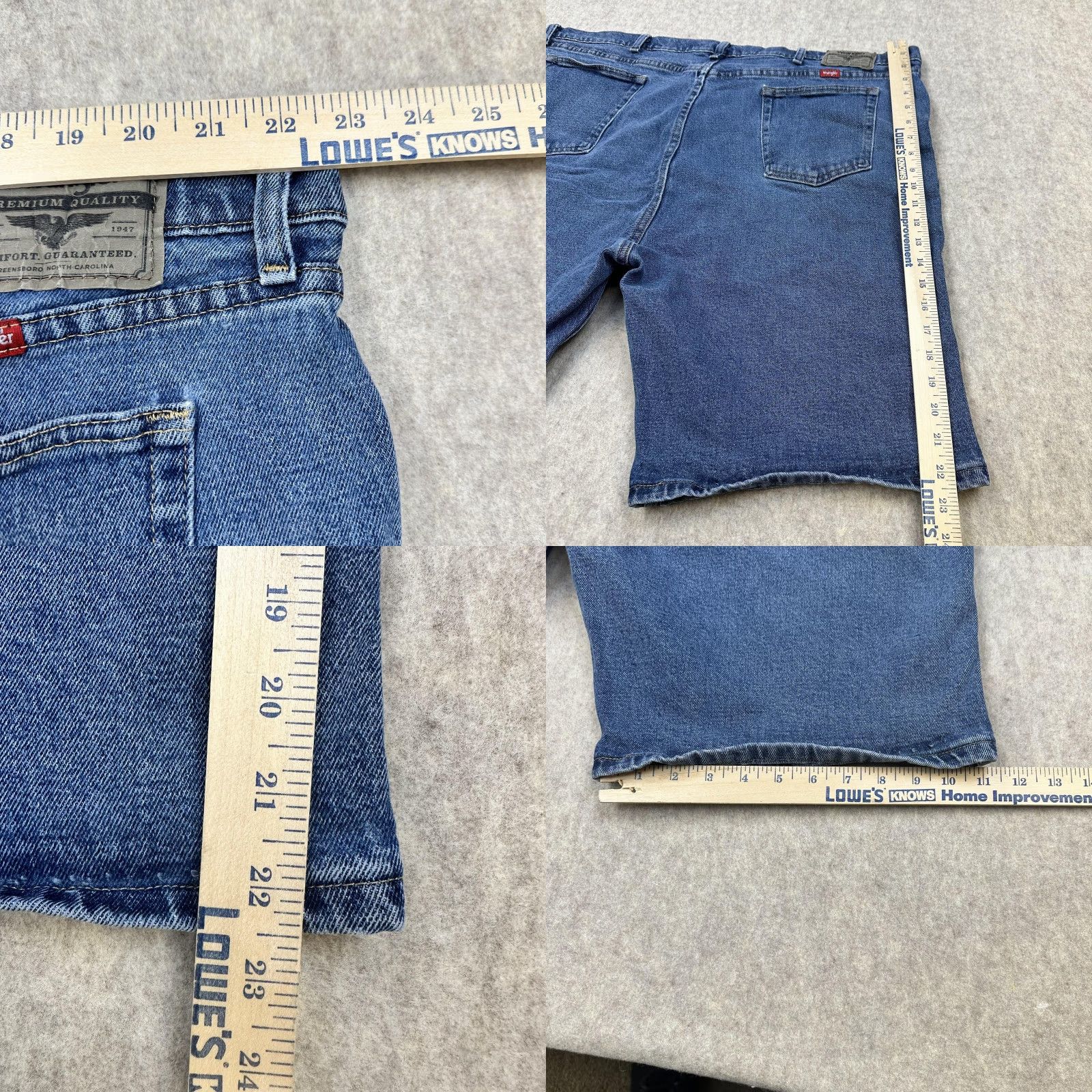 Wrangler Wrangler Shorts Mens 38 Blue Denim Bermuda 5-Pocket Zip Fly Raw Hem Jorts Casual Cotton Denim Size US 38 / EU 54 - 8 Thumbnail