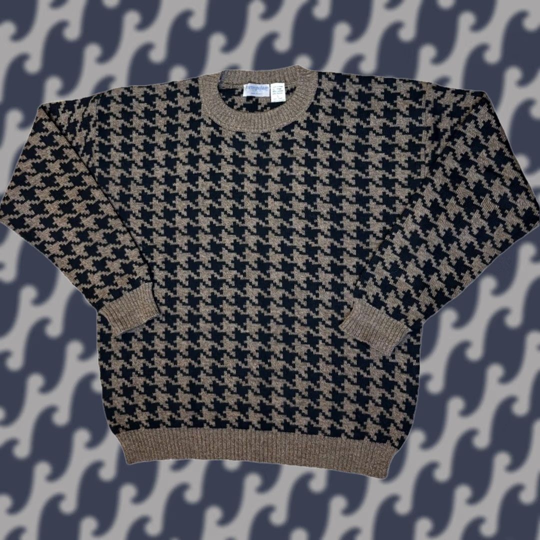 Vintage VINTAGE Metropolitan View Sweater Mens L Brown & Black Wool Blend Geometric Italy Made Men Size US L / EU 52-54 / 3 - 1 Thumbnail