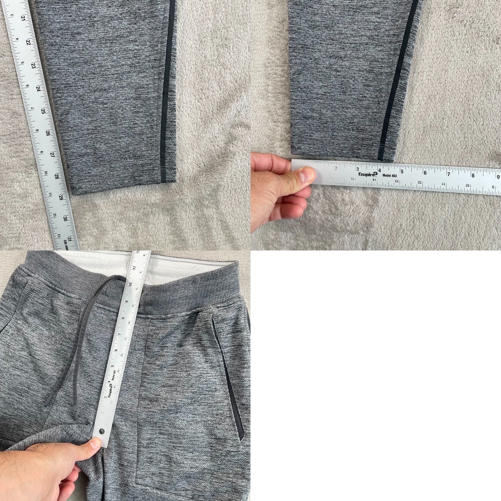Lululemon Lululemon Textured Tech Pants Men Small Heather Black Grey Tapered Fit Jogger Gym Drawstring Pockets Zip Pocket Inseam 29 Inseam Athletic Modern Size US 29 - 8 Thumbnail