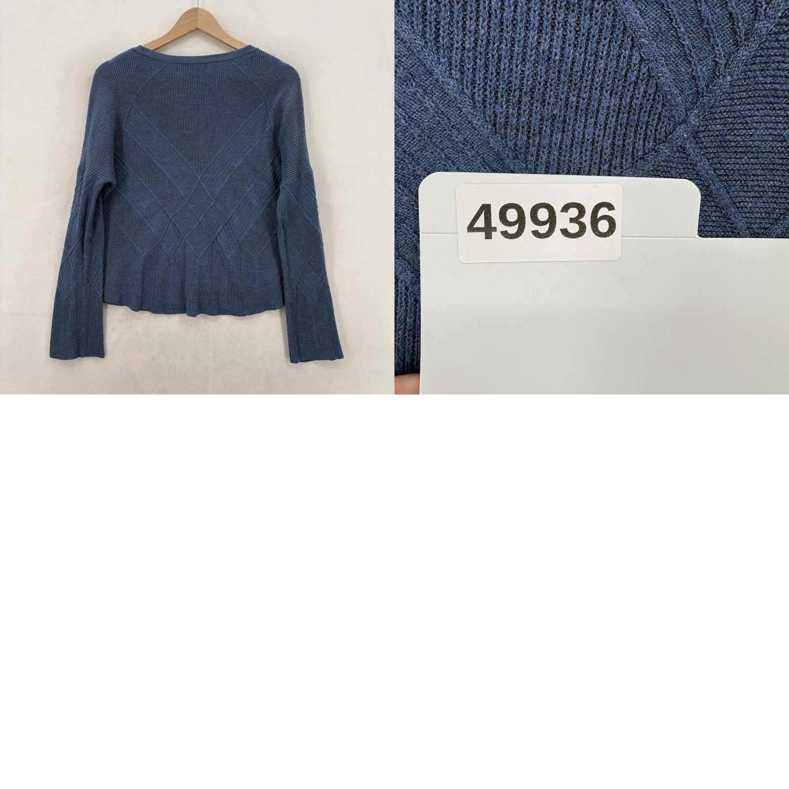 Smartwool Smartwool Shadow Pine Cable V-Neck Sweater Womens Medium Blue Wool Blend Travel Size M / US 6-8 / IT 42-44 - 9 Thumbnail