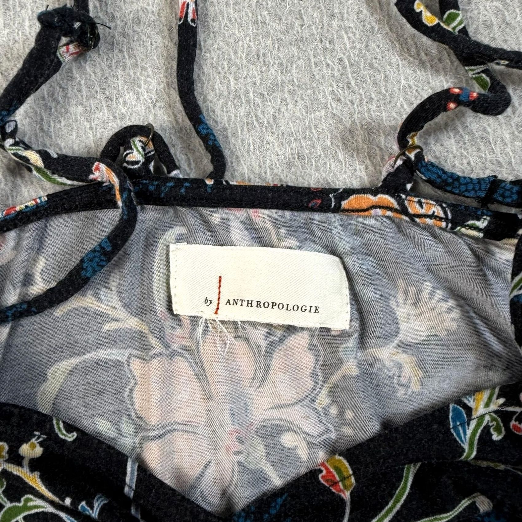 Anthropologie VINTAGE: no — Anthropologie Jumpsuit Women S Black Floral Boho Ruffle Lightweight Comfort Size 28" / US 6 / IT 42 - 3 Thumbnail