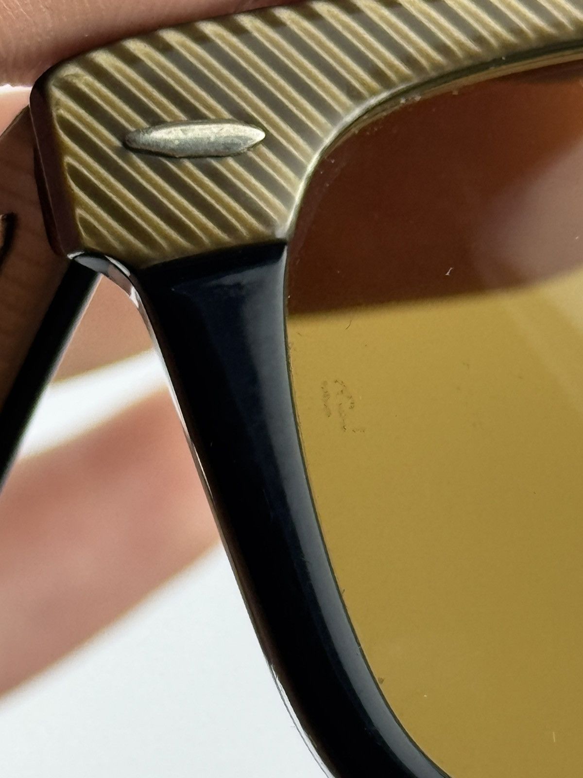 RayBan Vintage 80s Ray-Ban Wayfarer Black Gold Sunglasses B&L 5022 Size ONE SIZE - 13 Thumbnail