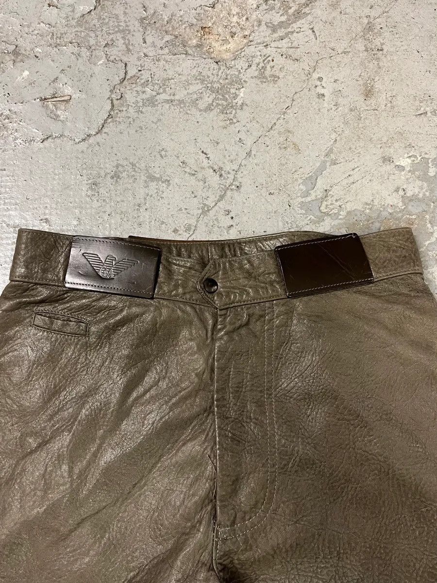 Armani × Vintage AW1986 Giorgio Armani Brown Relaxed Leather Italian Pants Size US 30 / EU 46 - 8 Thumbnail