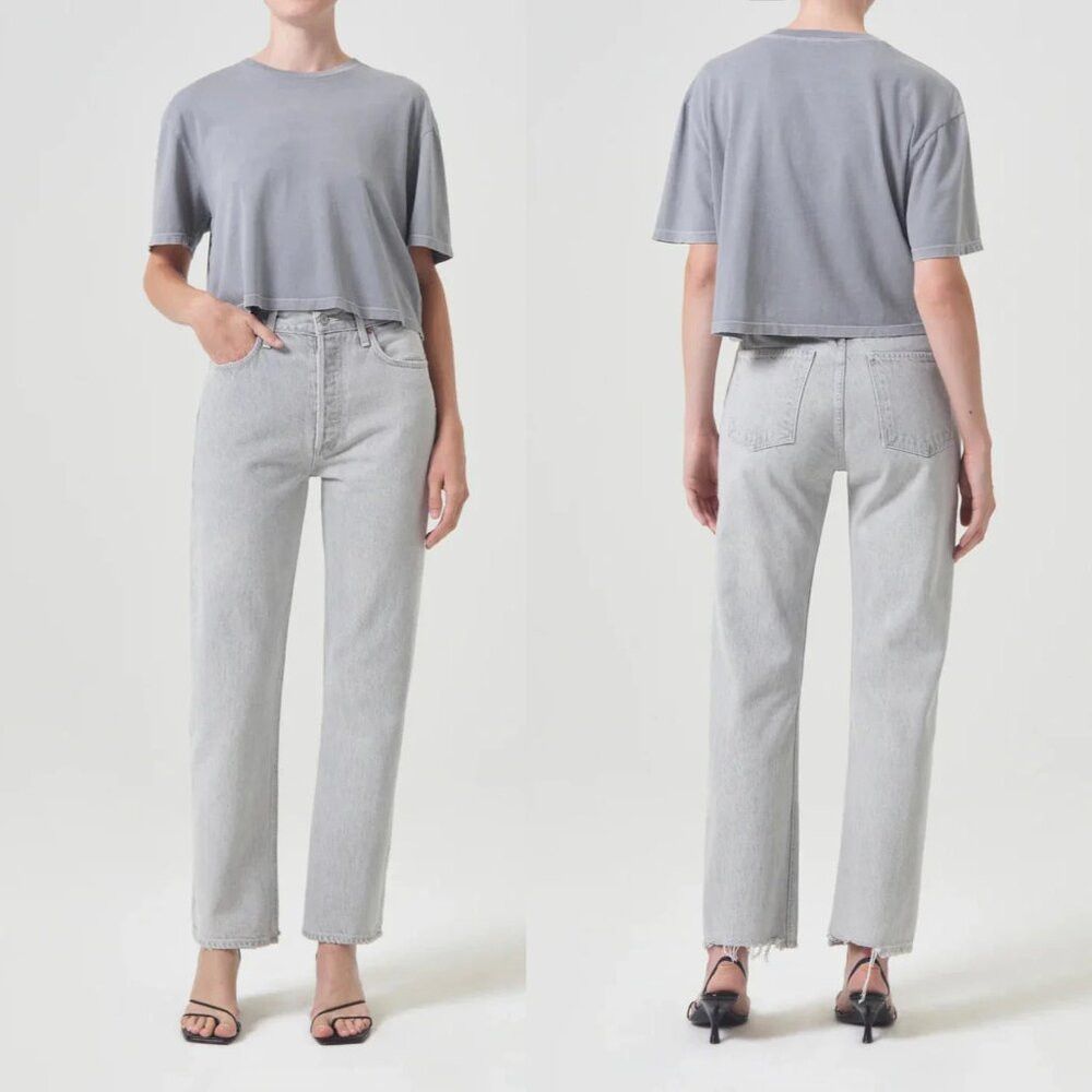 Agolde AGOLDE 90s High Rise Pinch Waist Straight Leg Grey Jeans Si Size 28" / US 6 / IT 42 - 1 Thumbnail