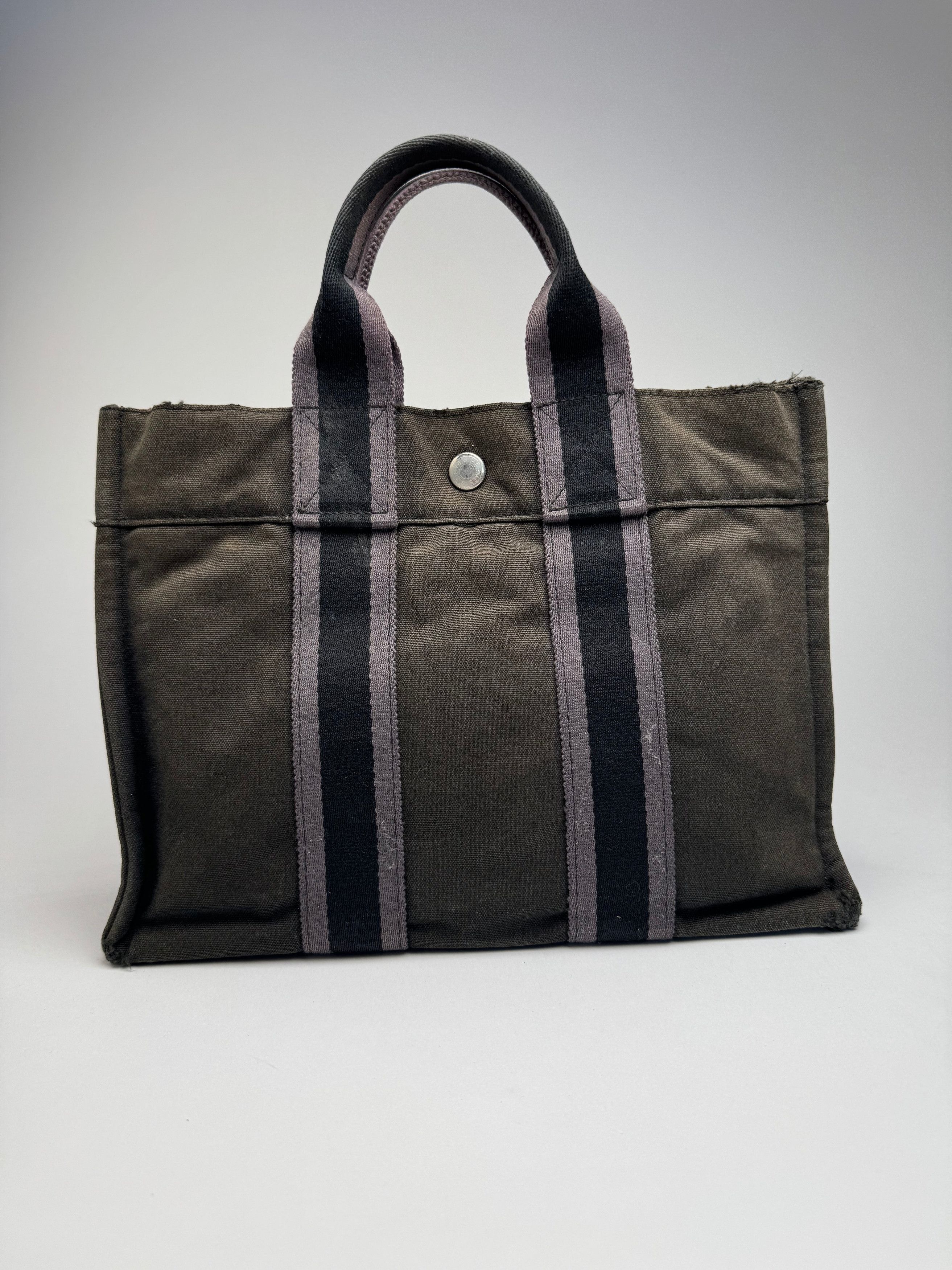 Other Vintage Hermes Paris Canvas Shopper Grey/Brown Size ONE SIZE - 1 Thumbnail