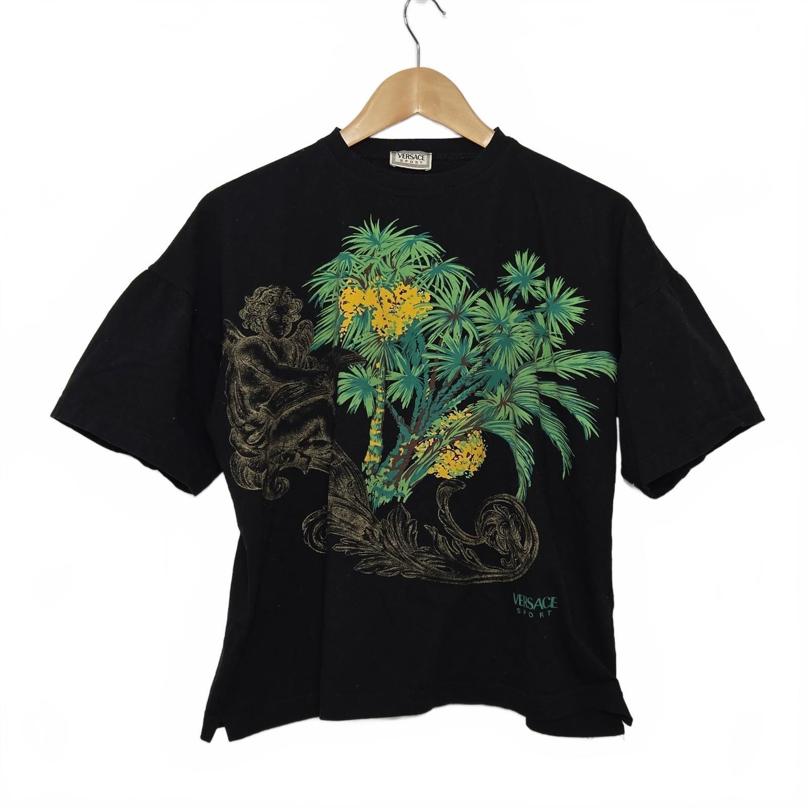 Versace Versace Shirt Womens 50 Black Cotton Baby Tee Graphic Size L / US 10 / IT 46 - 1 Thumbnail