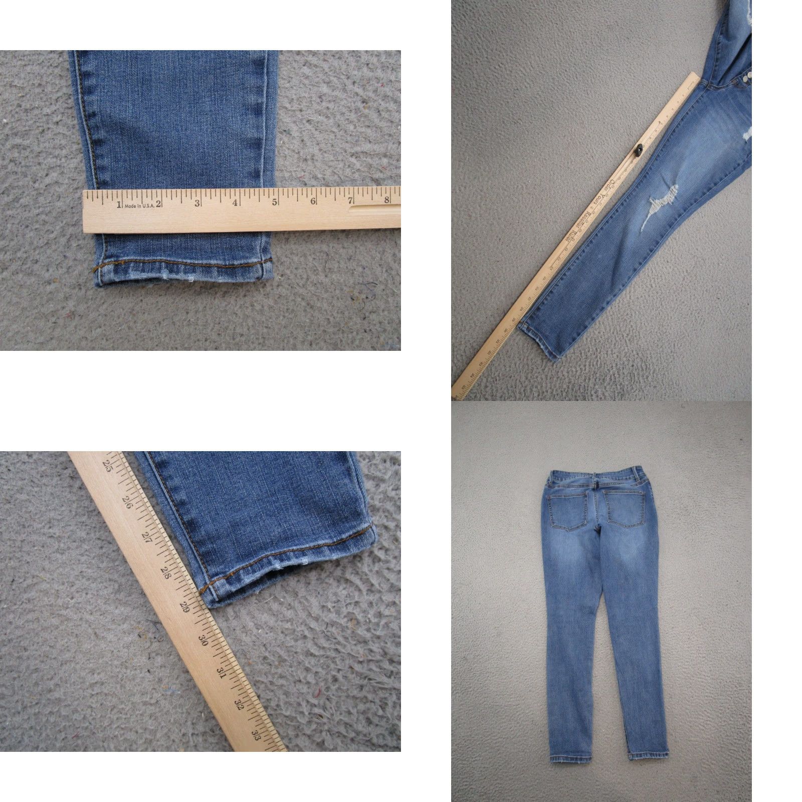 Vintage Maurices Jeans Women's Size S/R Button Fly Stretch Distressed Blue Denim Read Size 28" / US 6 / IT 42 - 8 Thumbnail