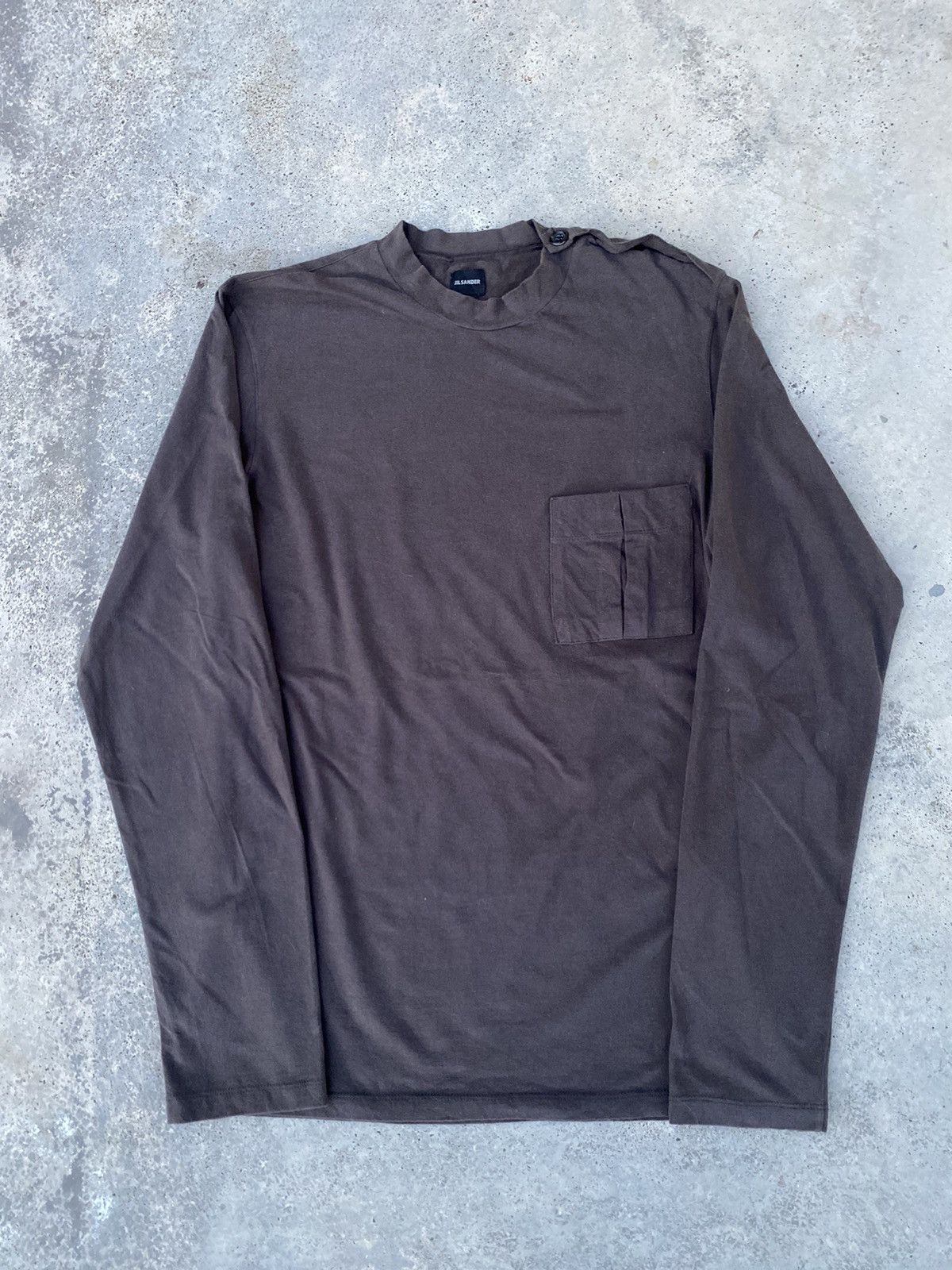 Jil Sander Jil Sander Pocket Long Sleeve Tees Brown Size US L / EU 52-54 / 3 - 1 Thumbnail