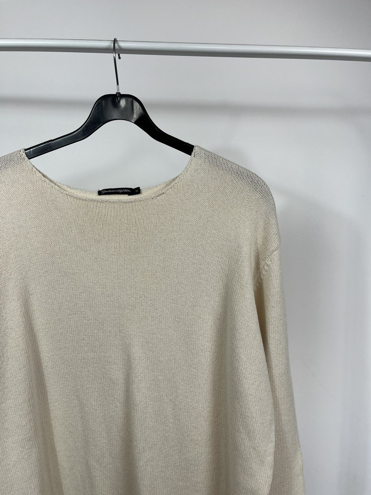 Gudrun Sjoden Gudrun Sjoden Cream Cotton Knit Sweater XL Minimal Nordic Size XL / US 12-14 / IT 48-50 - 3 Thumbnail