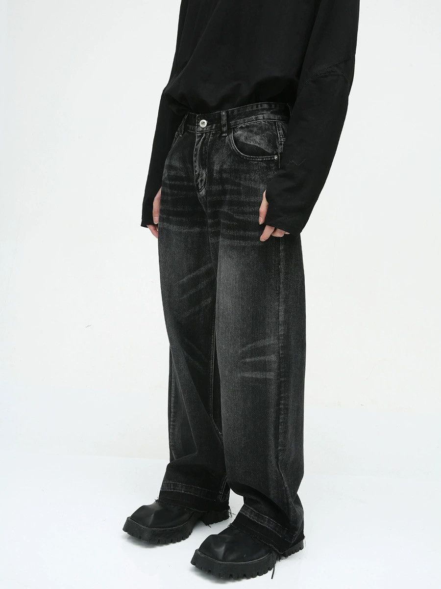 Vintage American high street washed loose straight casual jeans Size US 32 / EU 48 - 3 Thumbnail